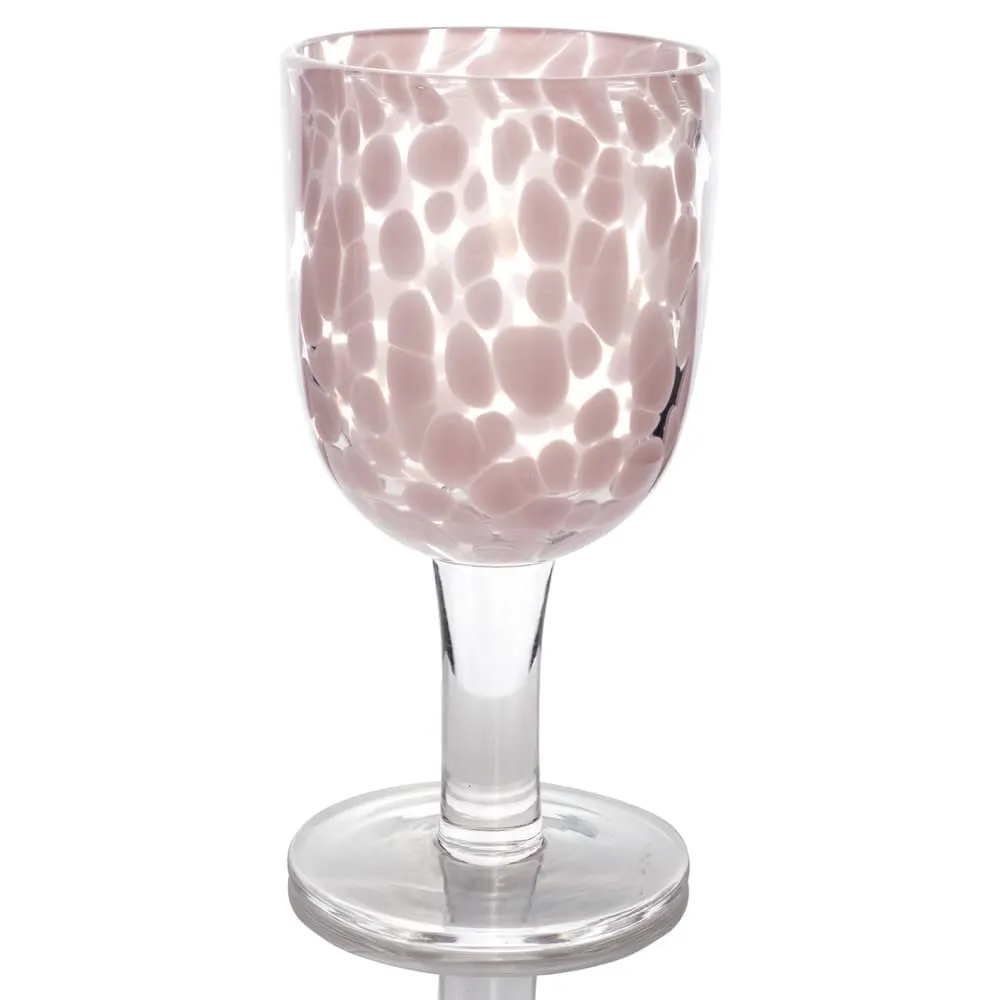 Torcello Mauve and White Spotted Rosa Wine Glass Set of 4 by Abigails