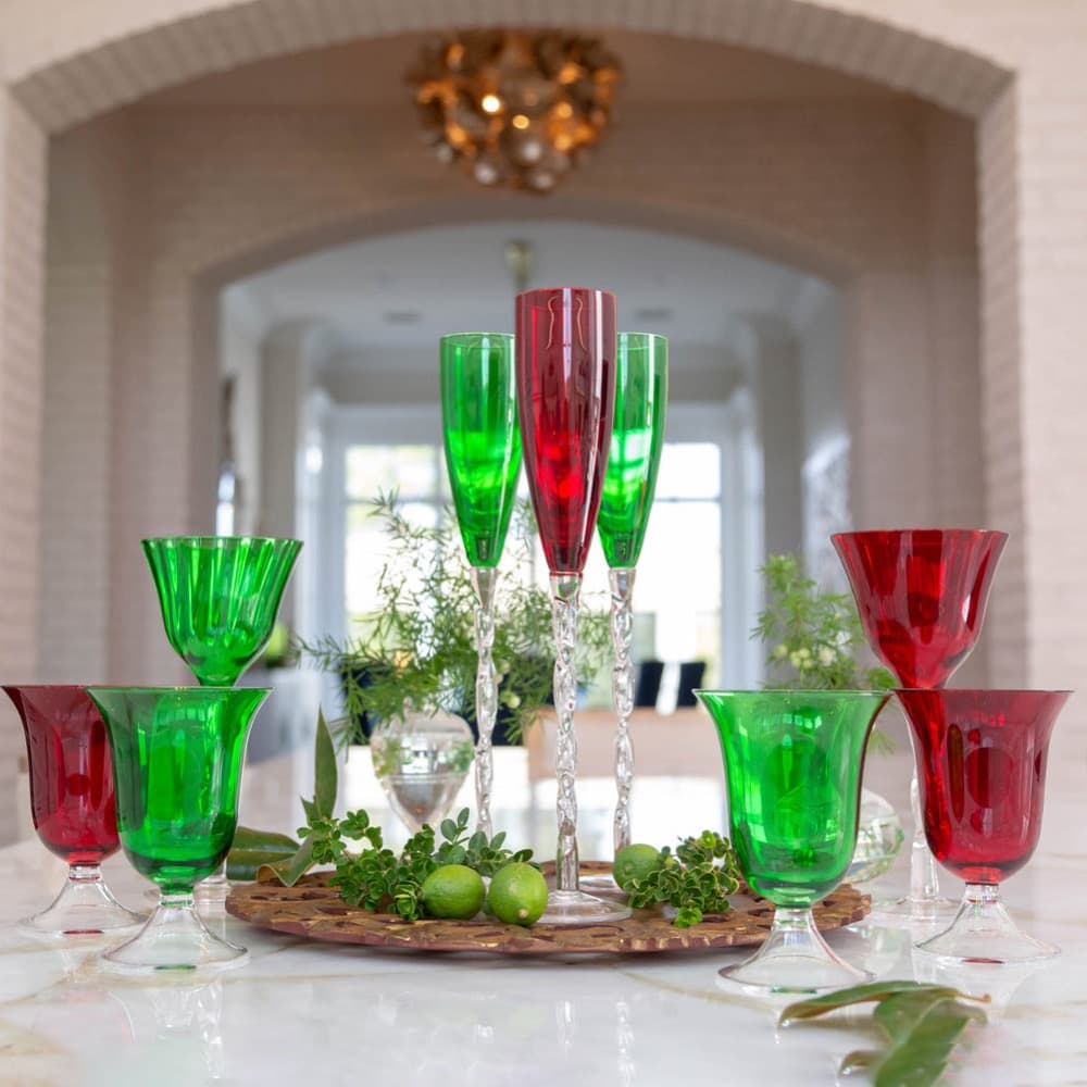Adriana Red Champagne Glass Set of 4 by Abigails - Image 2