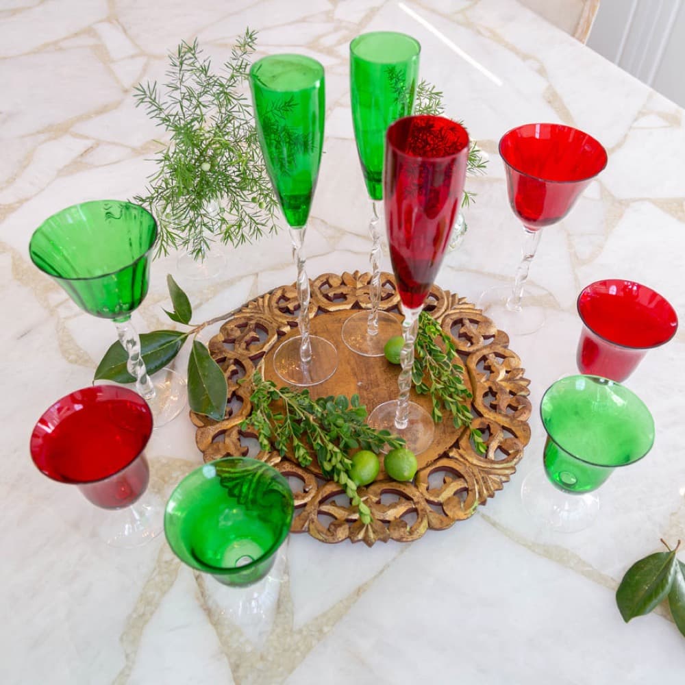 Adriana Red Champagne Glass Set of 4 by Abigails - Image 3