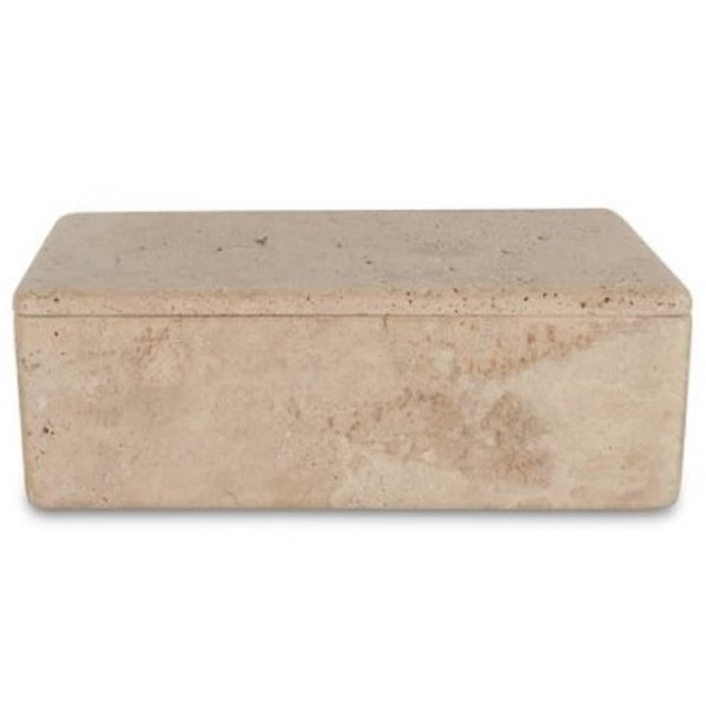 Cream Travertine Rectangle Boxes by BIDKhome - Image 3