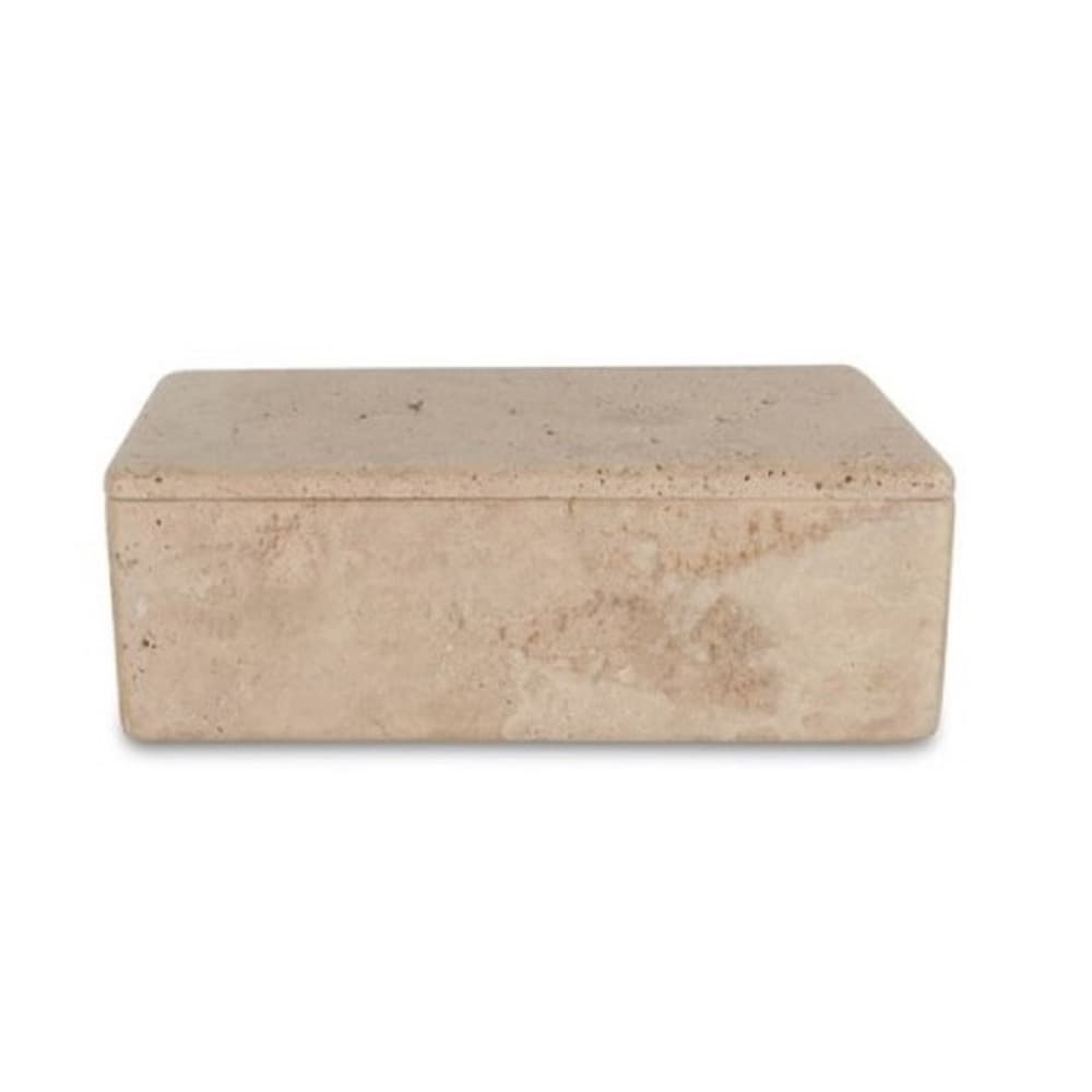 Cream Travertine Rectangle Boxes by BIDKhome - Image 2