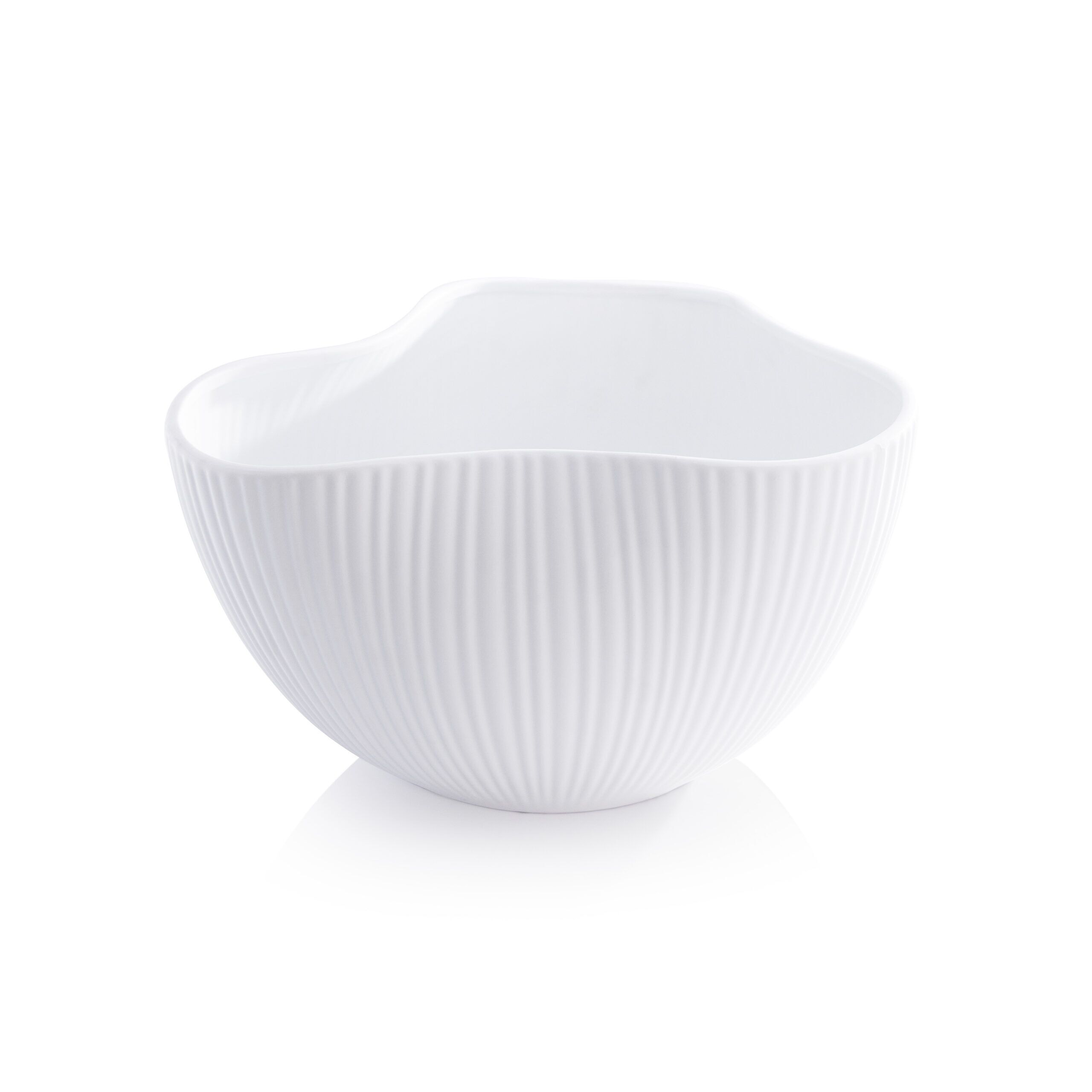 Organic Ribbed Ceramic Orchid Bowl by Zodax