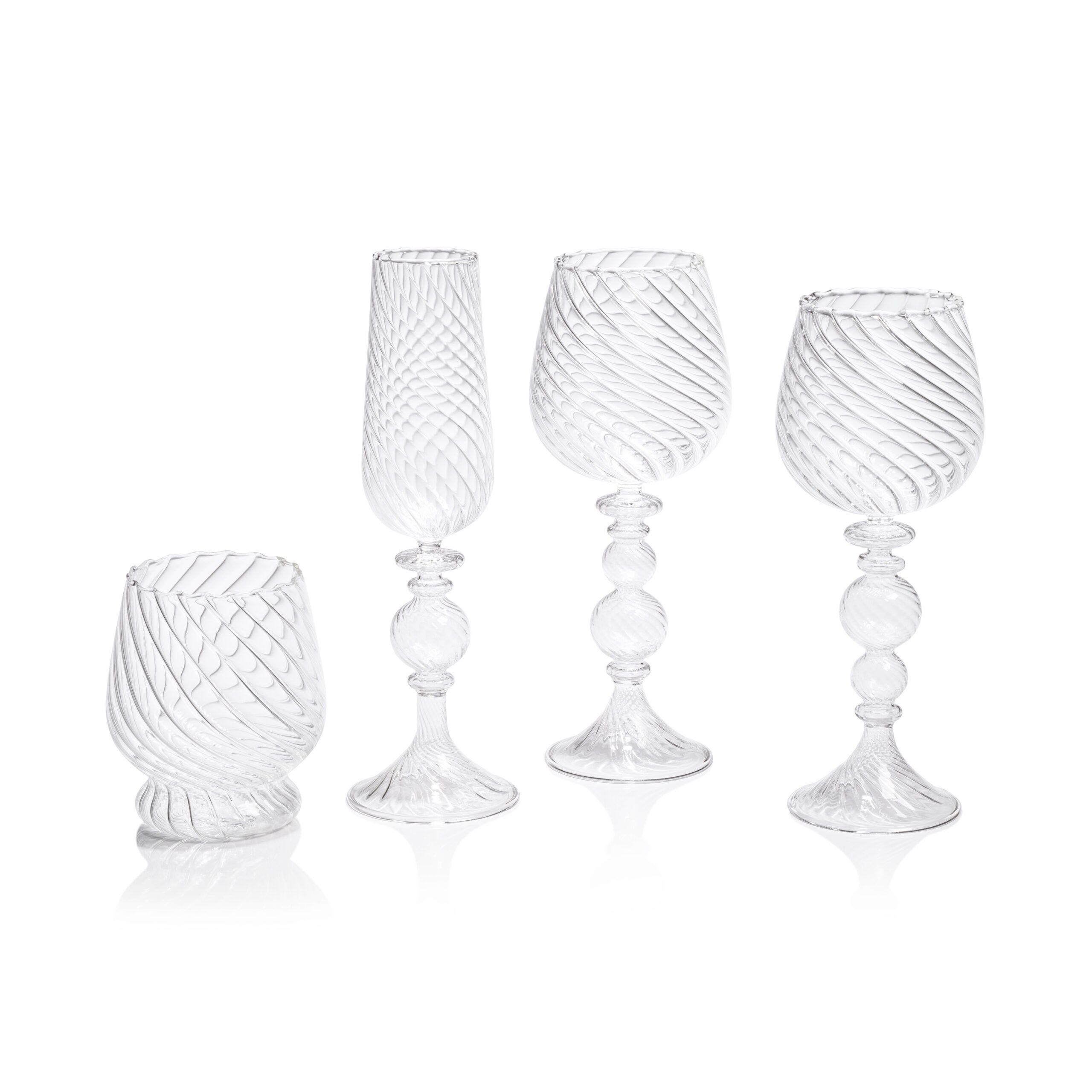 Rialto Twisted Optic Champagne Glasses, Set of 4 by Zodax - Image 2