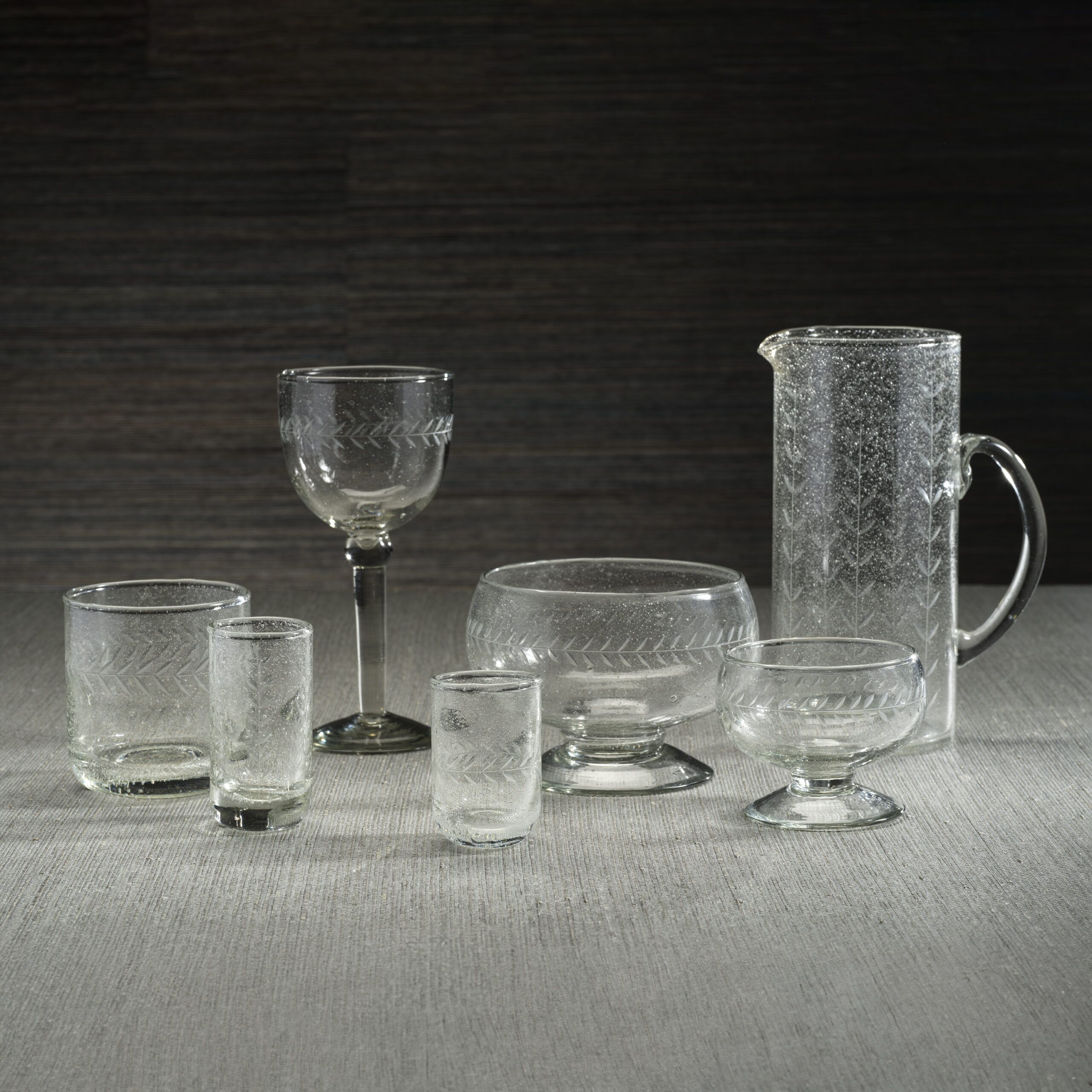 Tuscan Handmade Etched Rock Glasses, Set of 4 by Zodax - Image 3