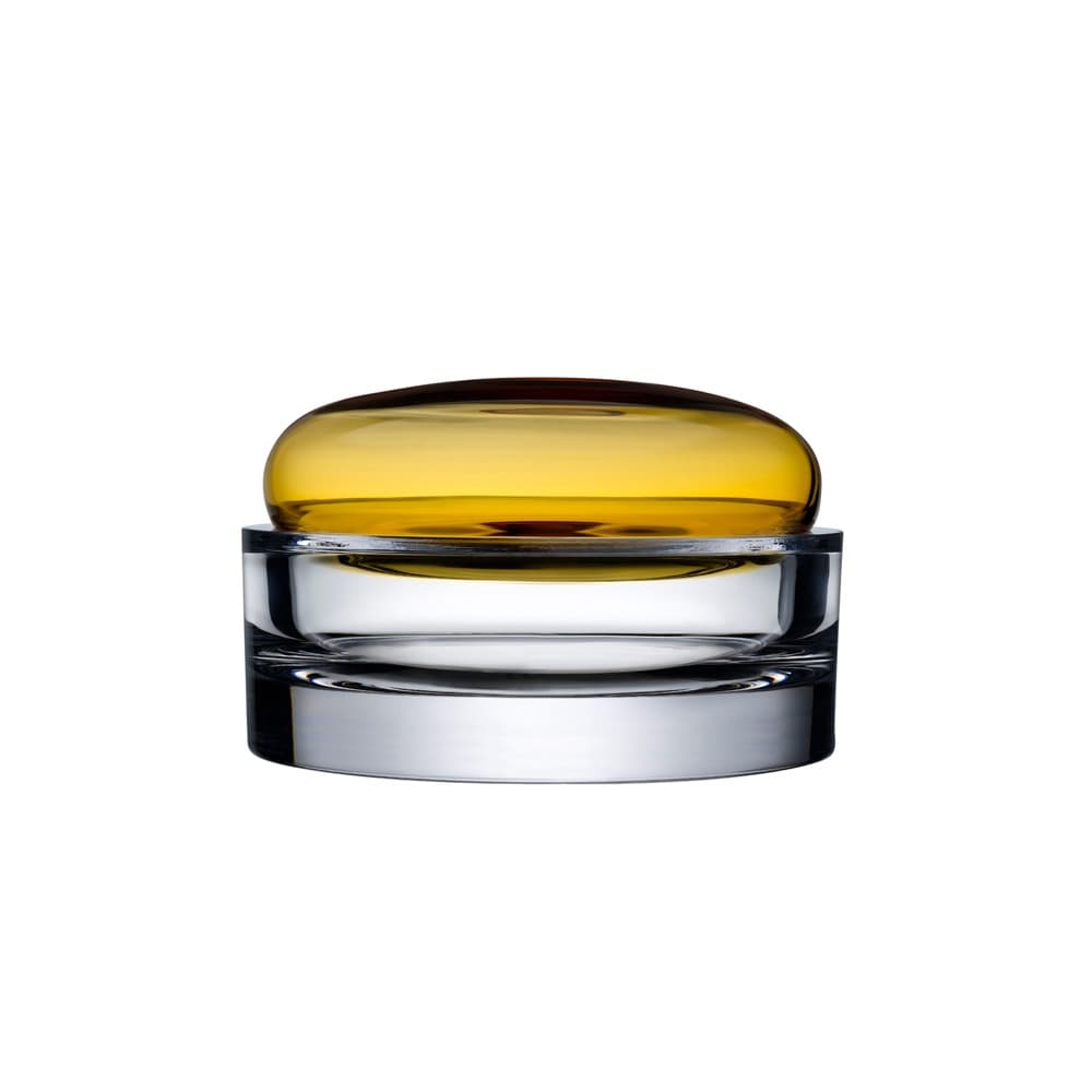 Ecrin Lidded Vessel Wide Amber by Nude Glass