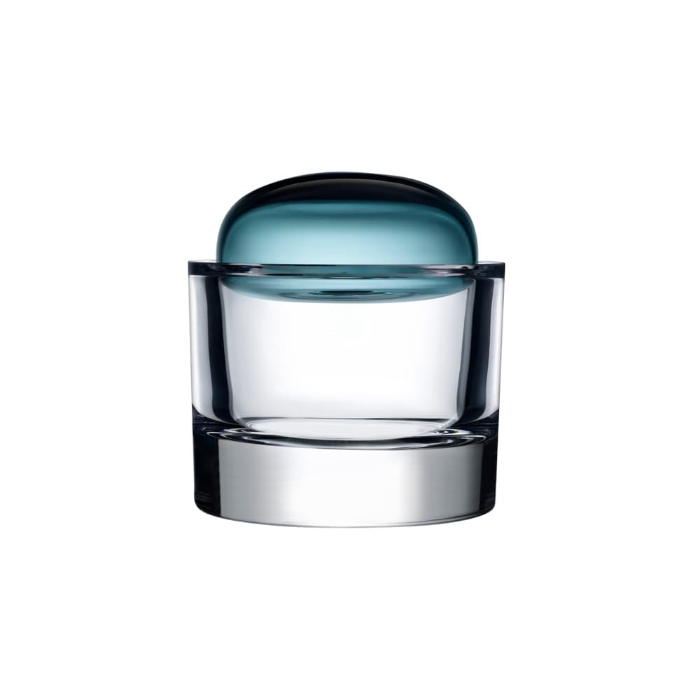 Ecrin Lidded Vessel Large Petroleum Green by Nude Glass