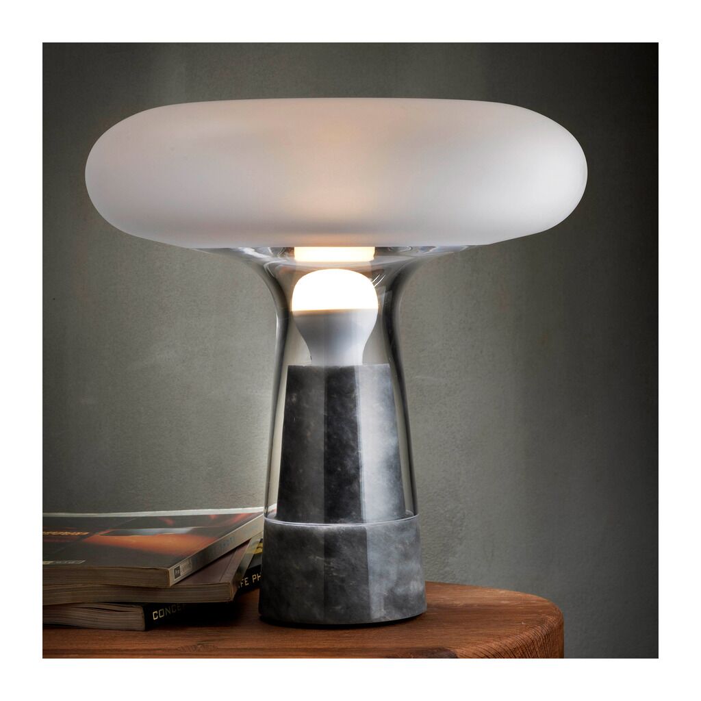 Orion Lamp Top Sandblasted with Marble Base by Nude Glass - Image 2