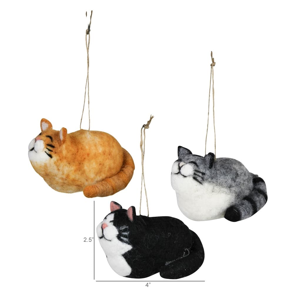 Felt Cat Ornaments Set of 3 by HomArt - Image 5