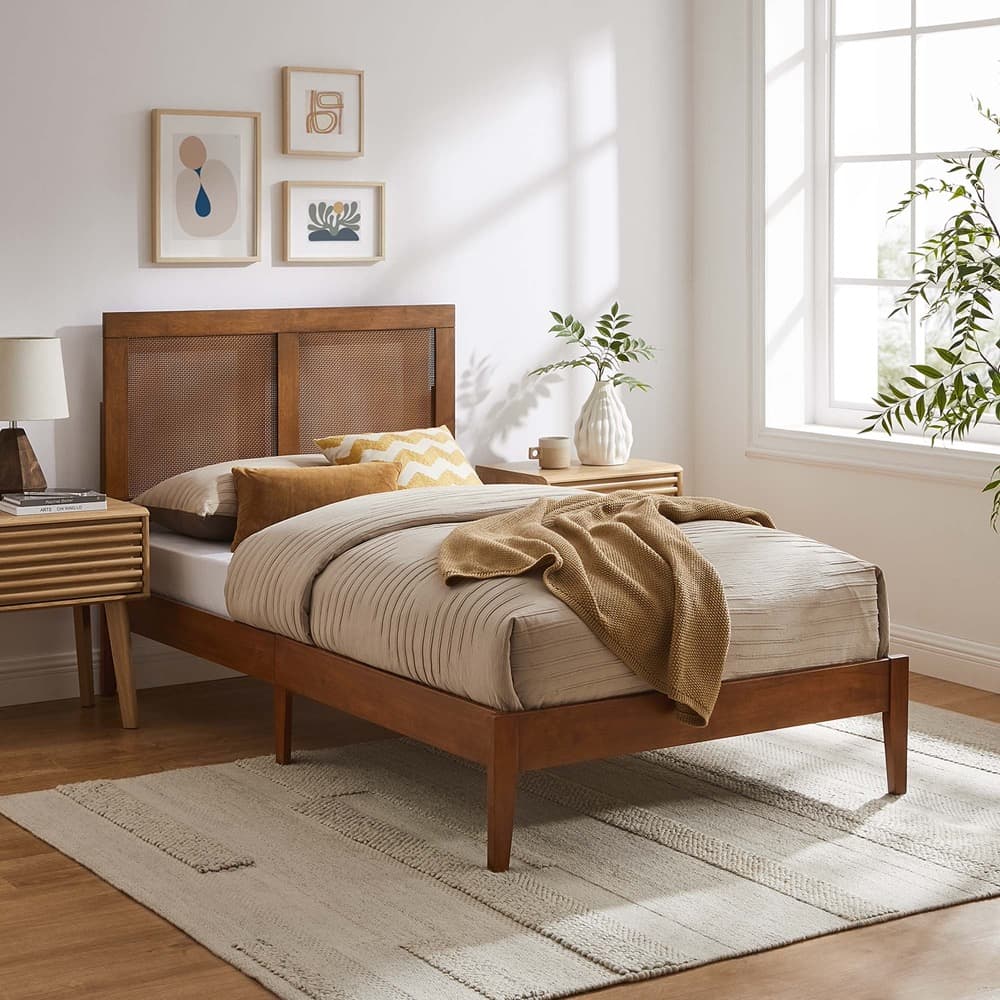 Sirocco Rattan and Wood Twin Platform Bed by Modway - Image 12