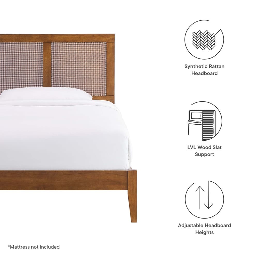 Sirocco Rattan and Wood Twin Platform Bed by Modway - Image 9