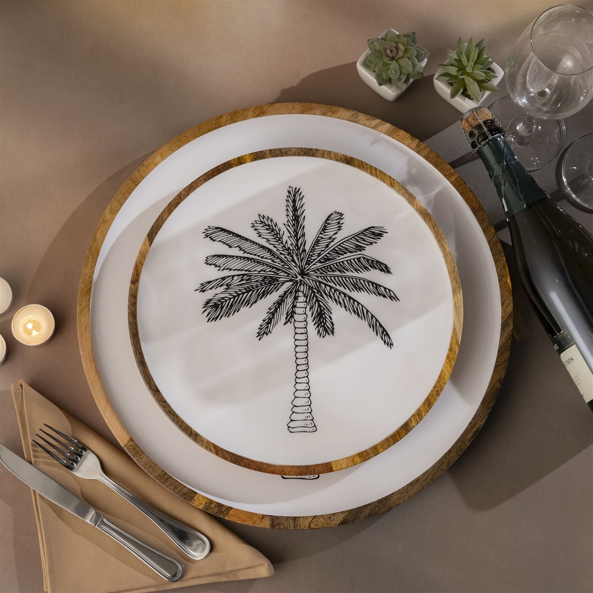 Mango Natural Wood Plate with Print by BIDKhome - Image 7