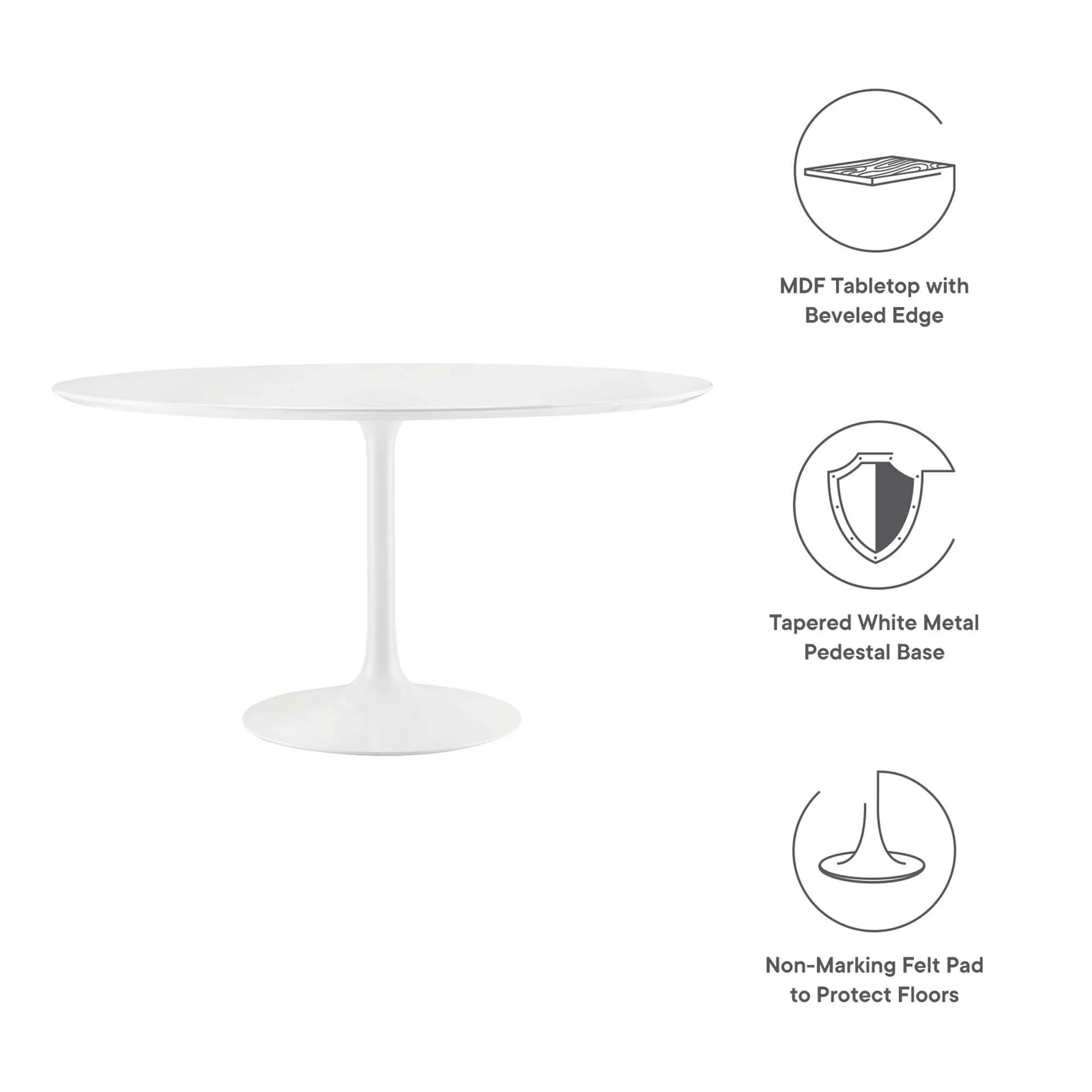 Lippa 54" Round Wood Dining Table by Modway - Image 3