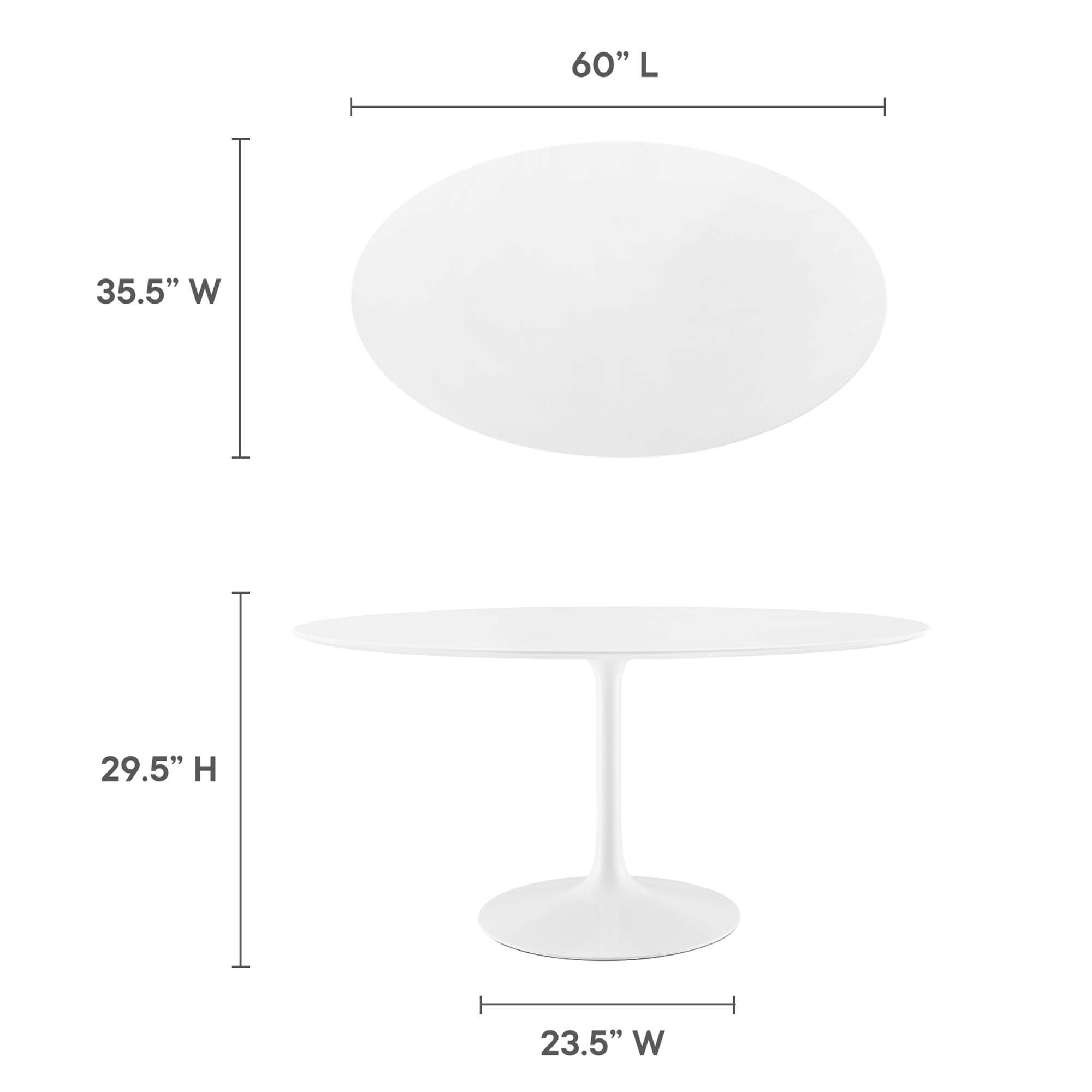 Lippa 60" Oval Wood Dining Table by Modway - Image 3