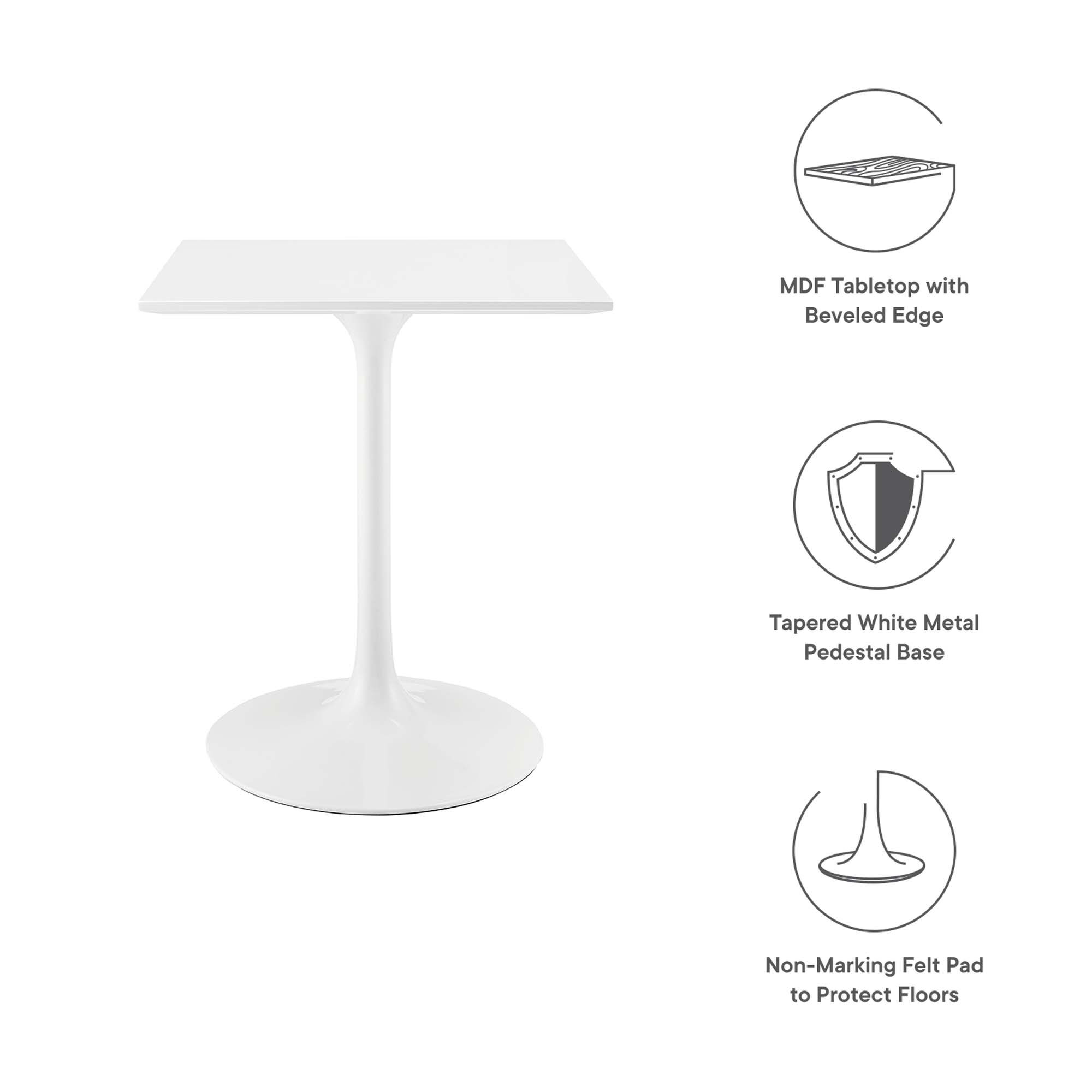 Lippa 24" Square Wood Dining Table by Modway - Image 2