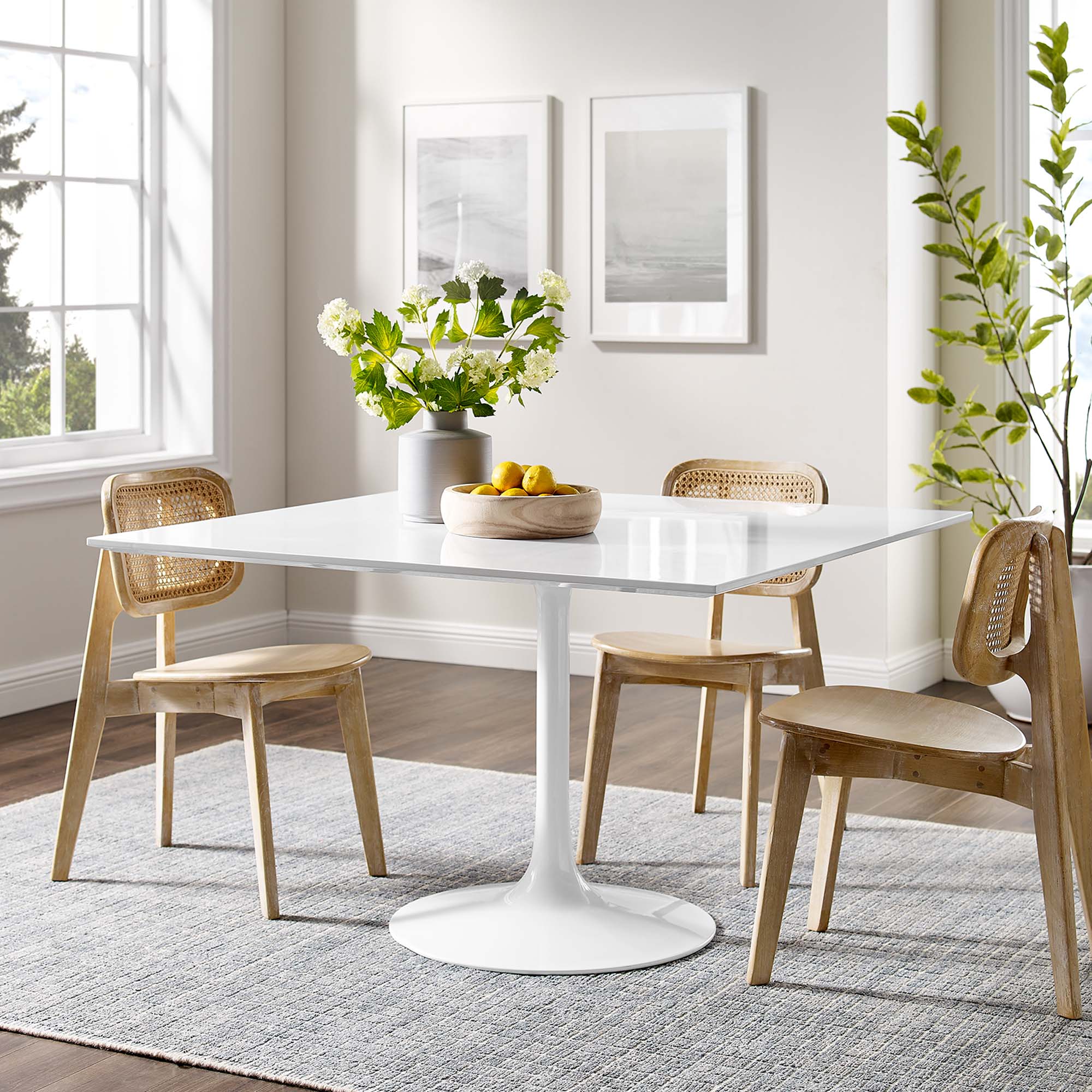 Lippa 48" Square Wood Dining Table by Modway - Image 6