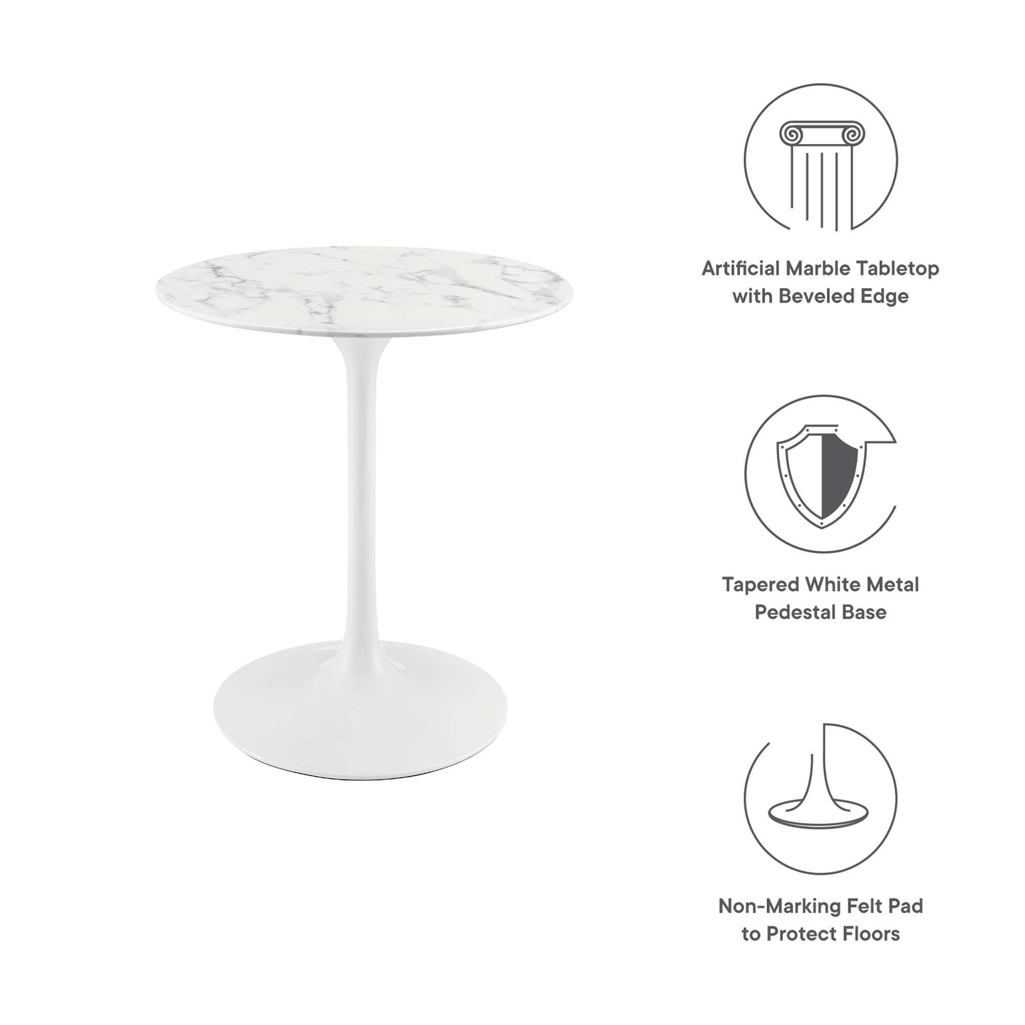 Lippa 28" Round Faux Marble Dining Table by Modway - Image 2