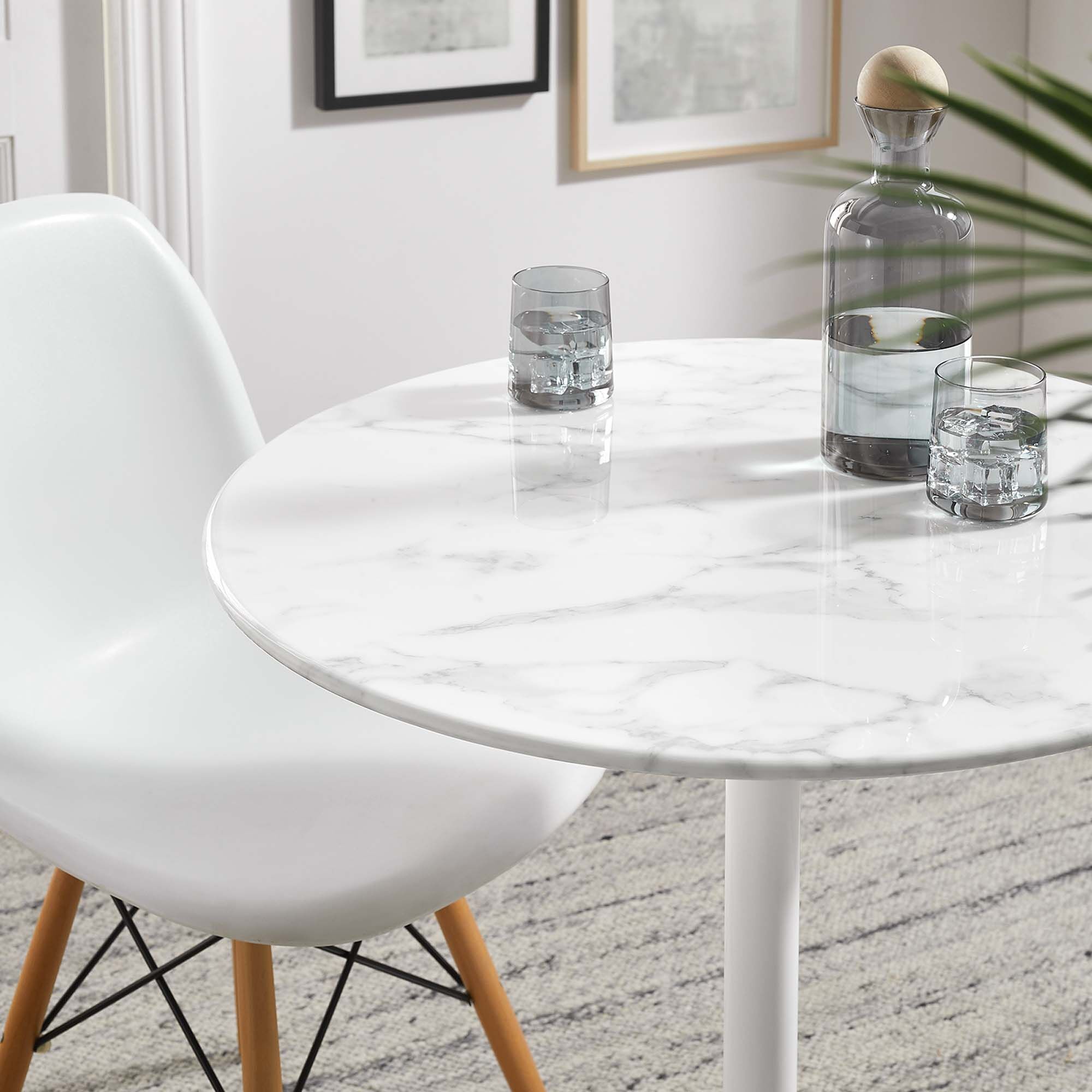Lippa 28" Round Faux Marble Dining Table by Modway - Image 7