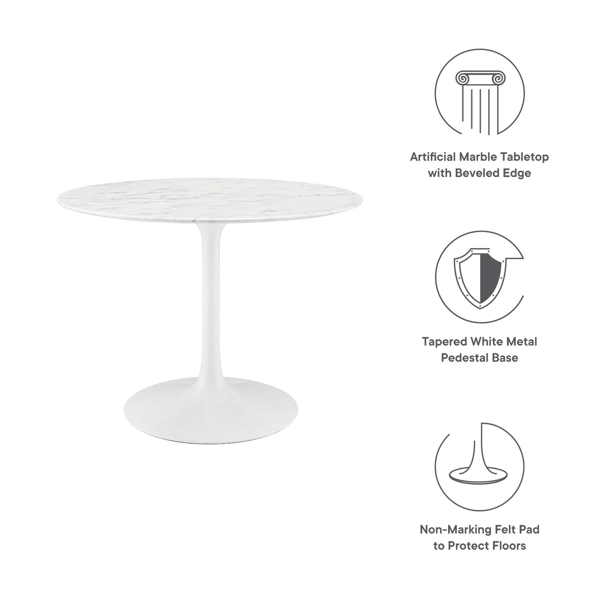 Lippa 40" Round Faux Marble Dining Table by Modway - Image 3