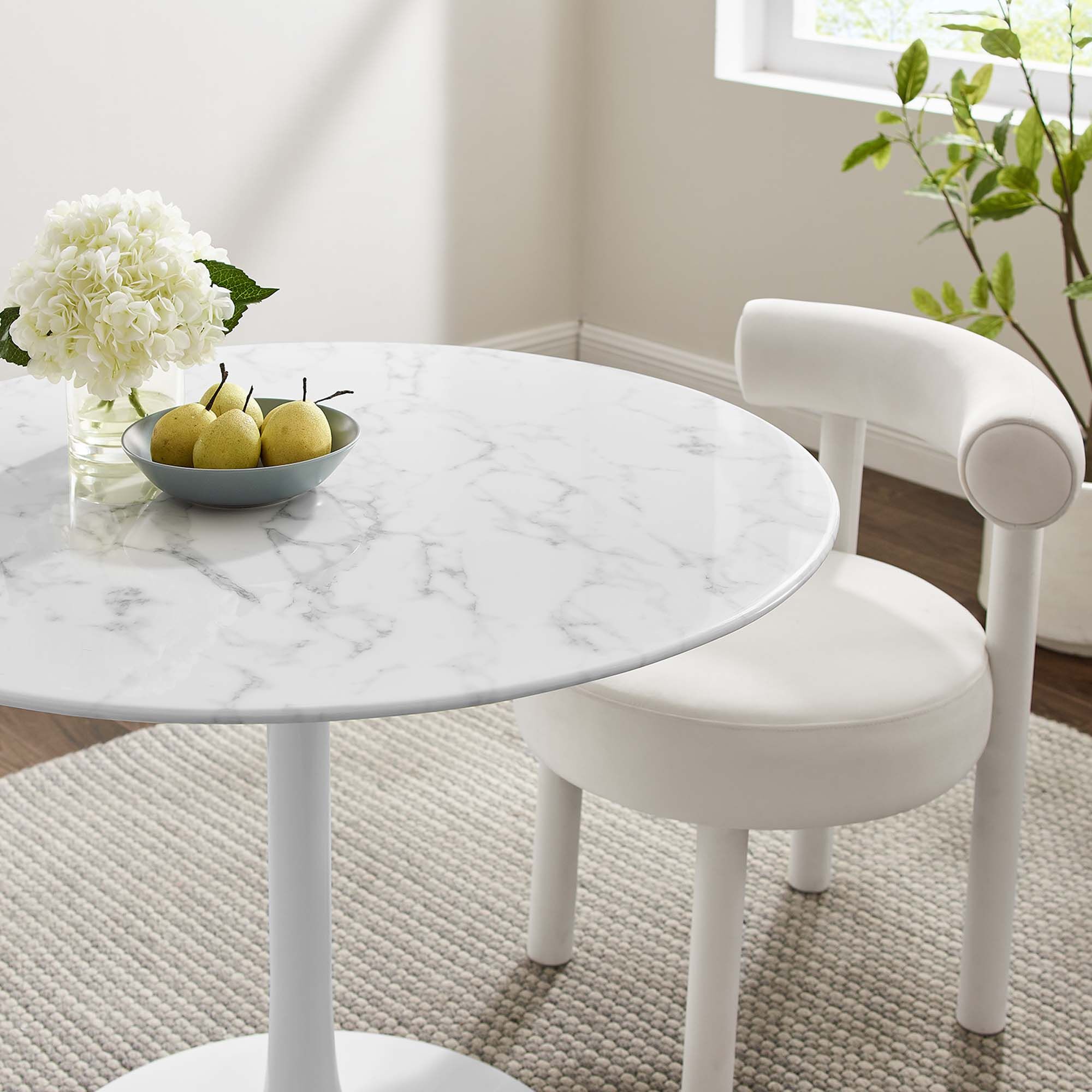 Lippa 40" Round Faux Marble Dining Table by Modway - Image 7