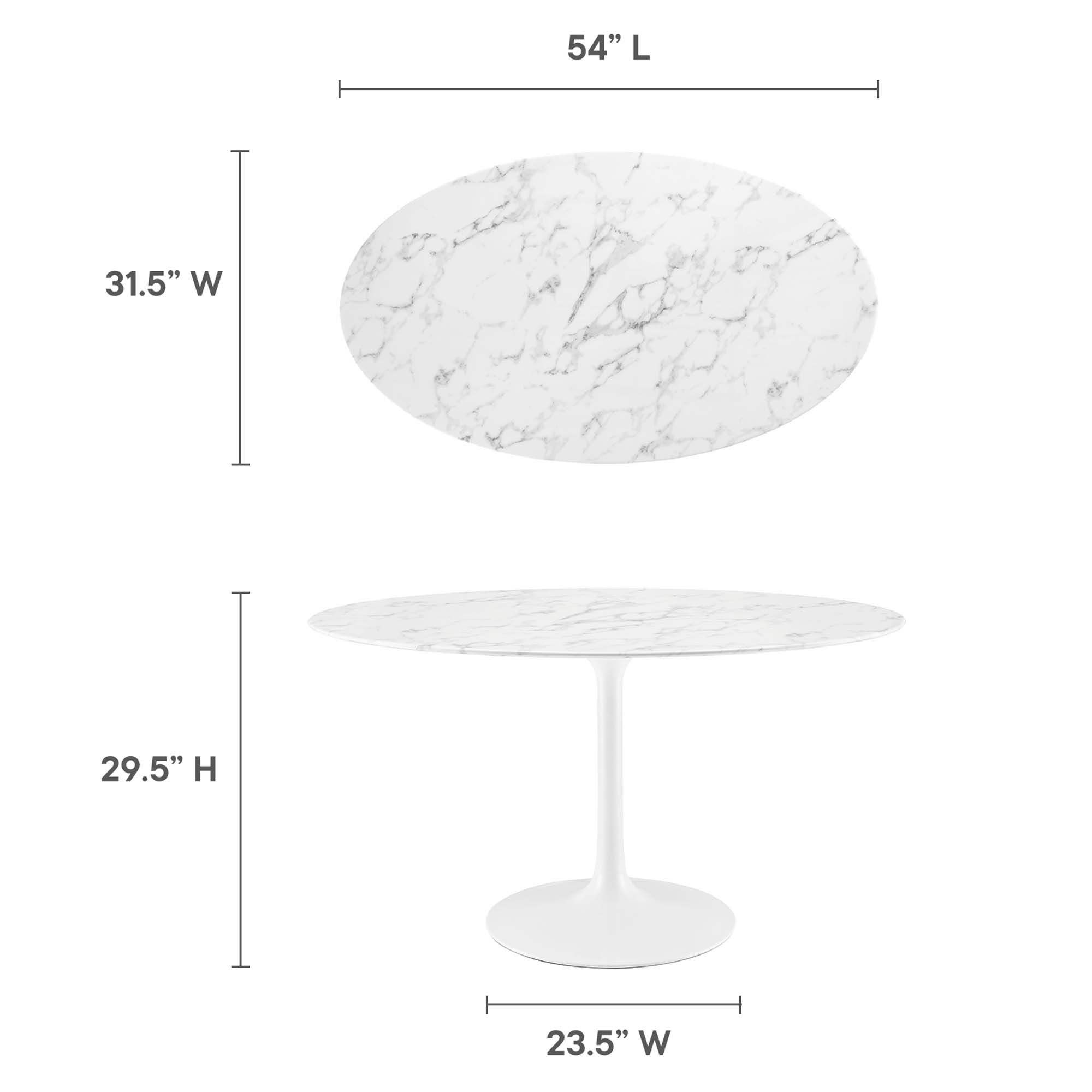 Lippa 54" Oval Faux Marble Dining Table by Modway - Image 3