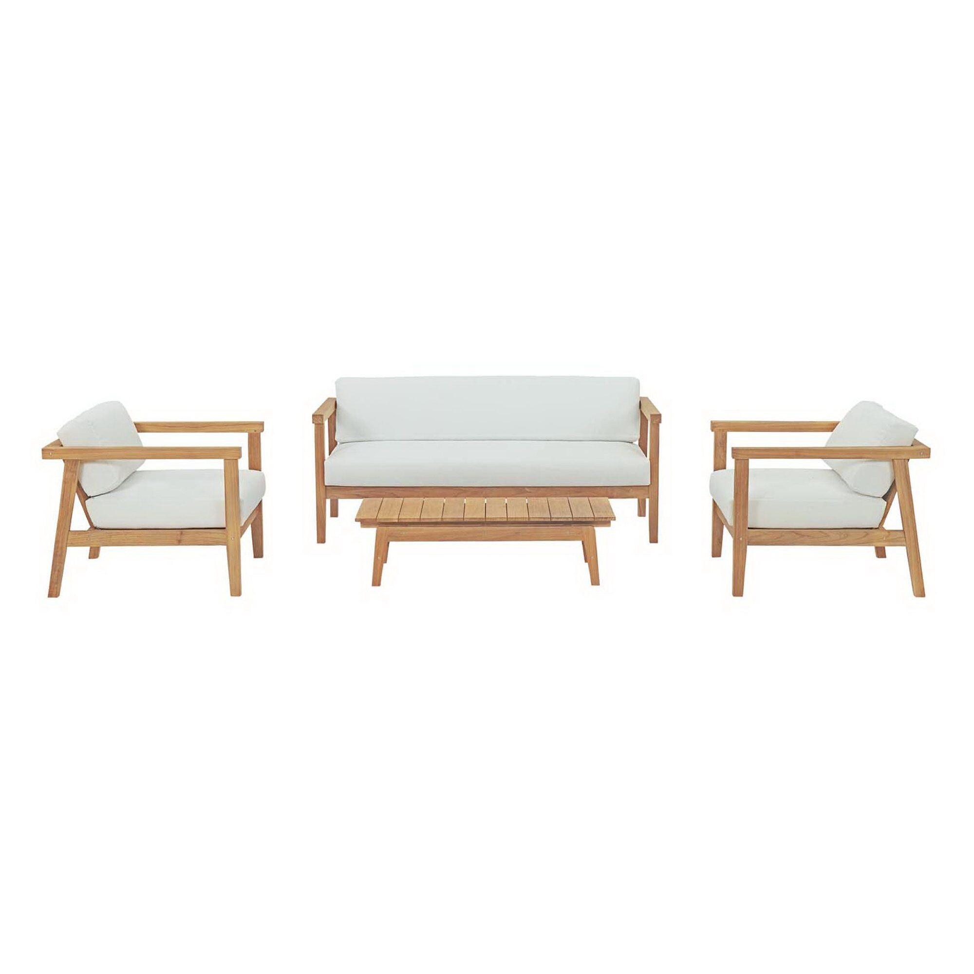 Bayport 4 Piece Outdoor Patio Teak Set by Modway