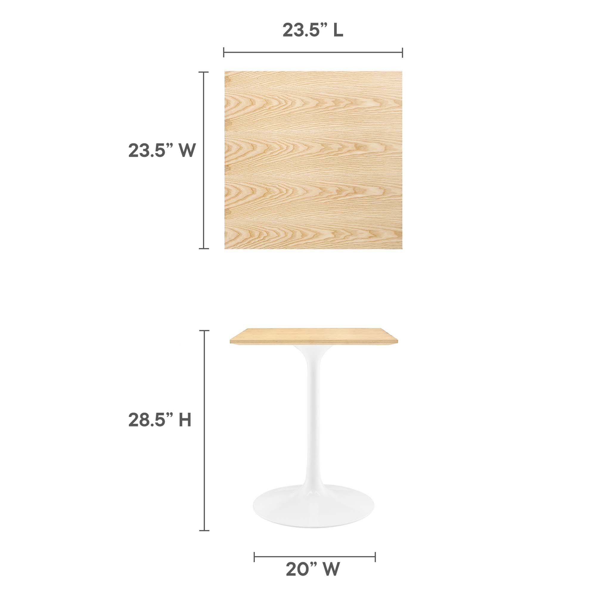 Lippa 24" Square Wood Dining Table by Modway - Image 3