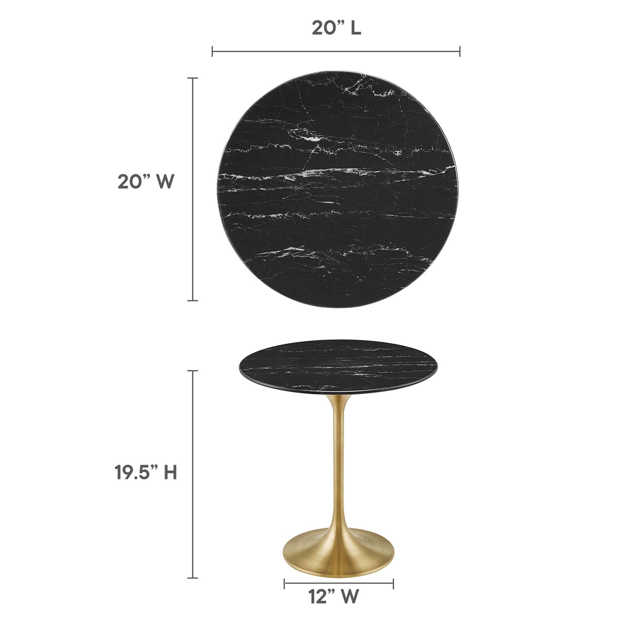 Lippa 20" Round Faux Marble Side Table by Modway - Image 3