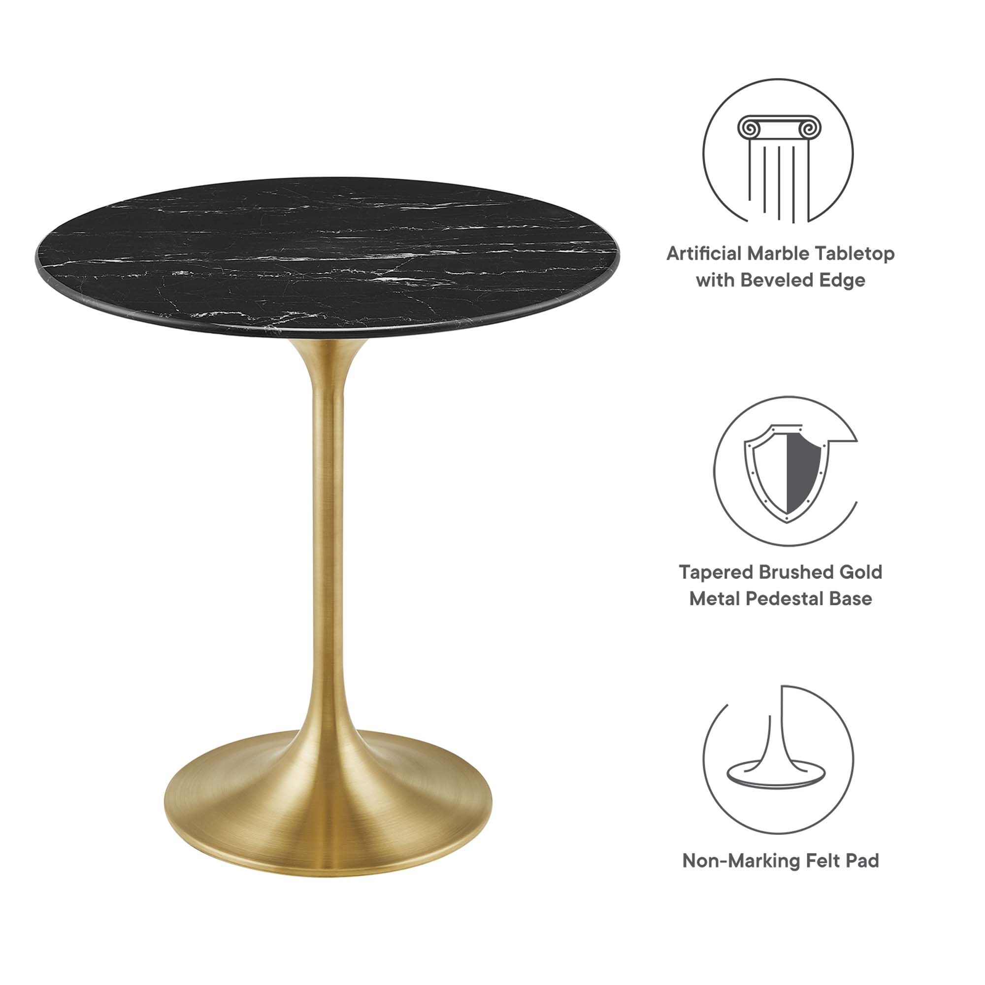 Lippa 20" Round Faux Marble Side Table by Modway - Image 2