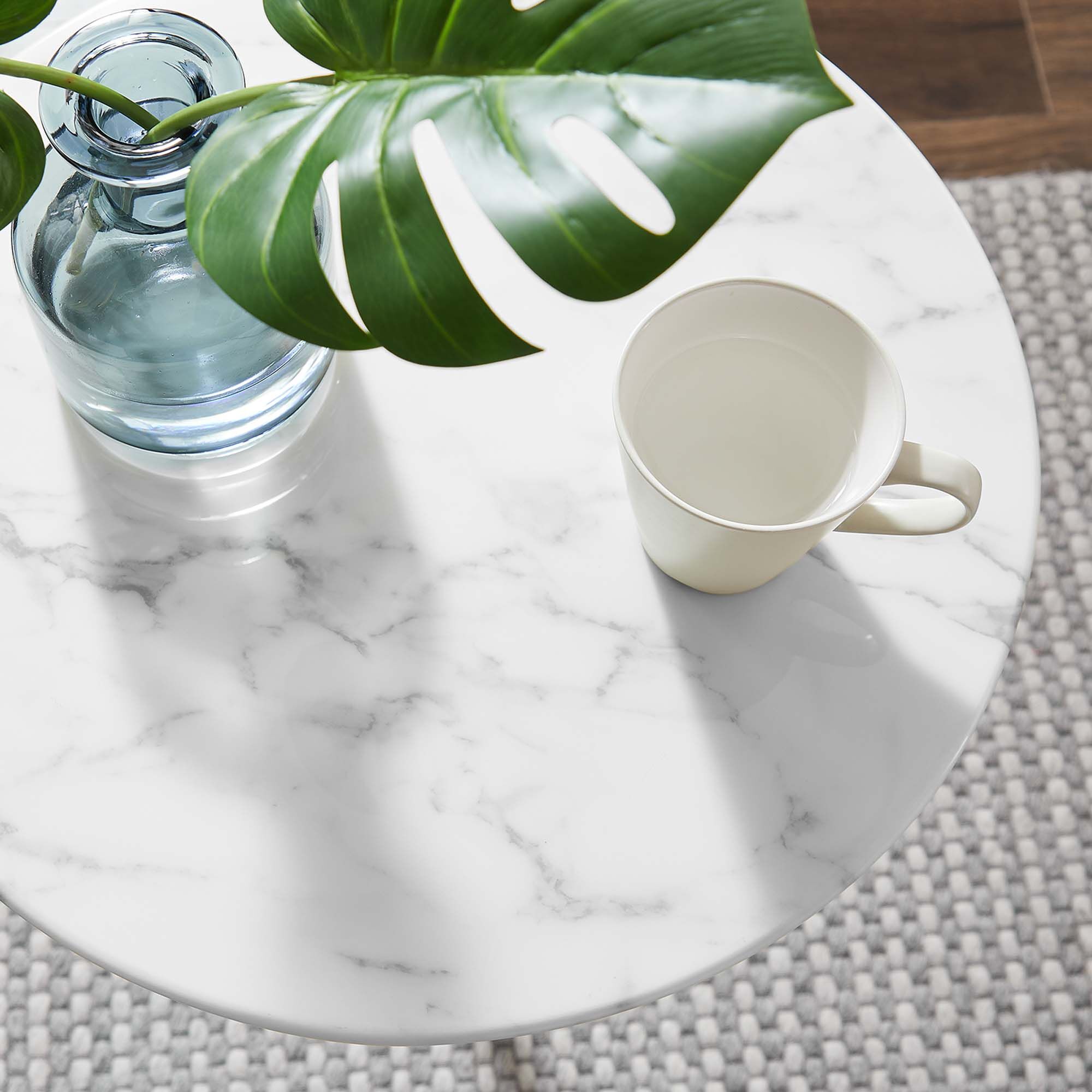 Lippa 20" Round Faux Marble Side Table by Modway - Image 7