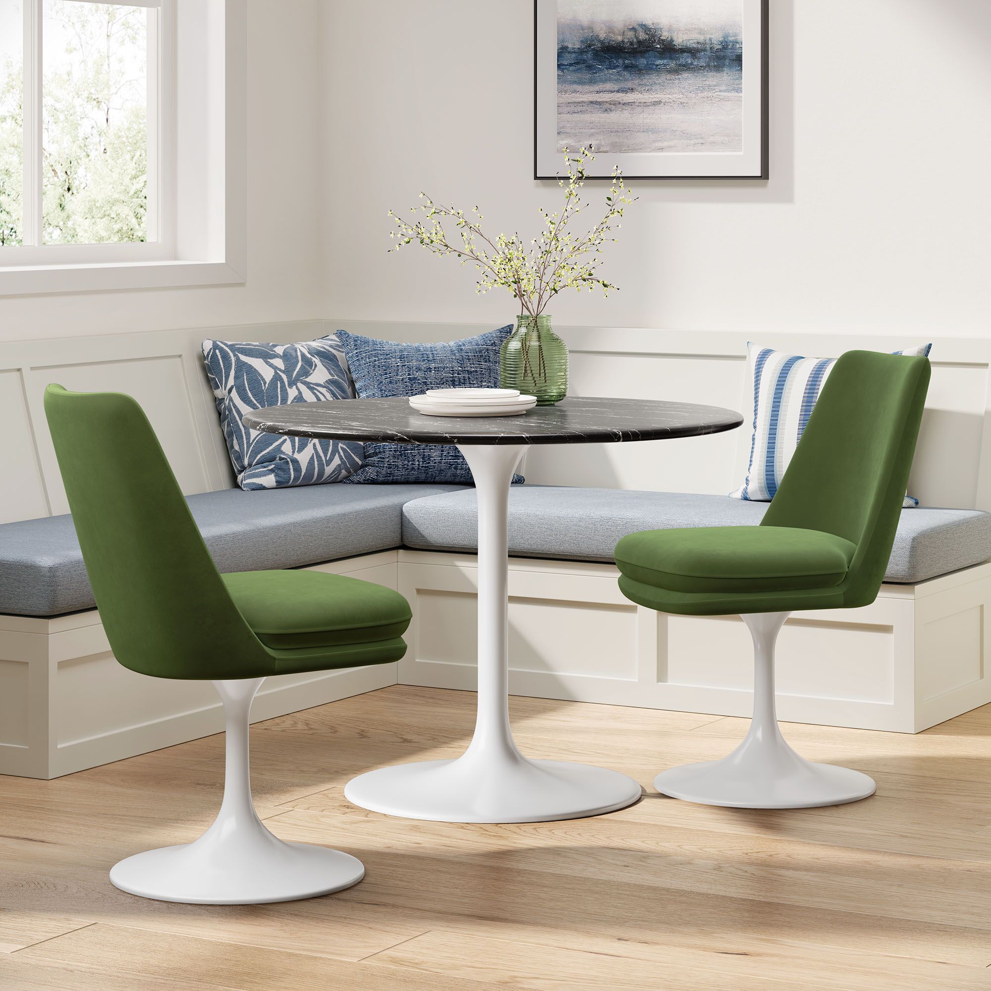 Lippa Swivel Dining Performance Velvet Side Chair by Modway - Image 9
