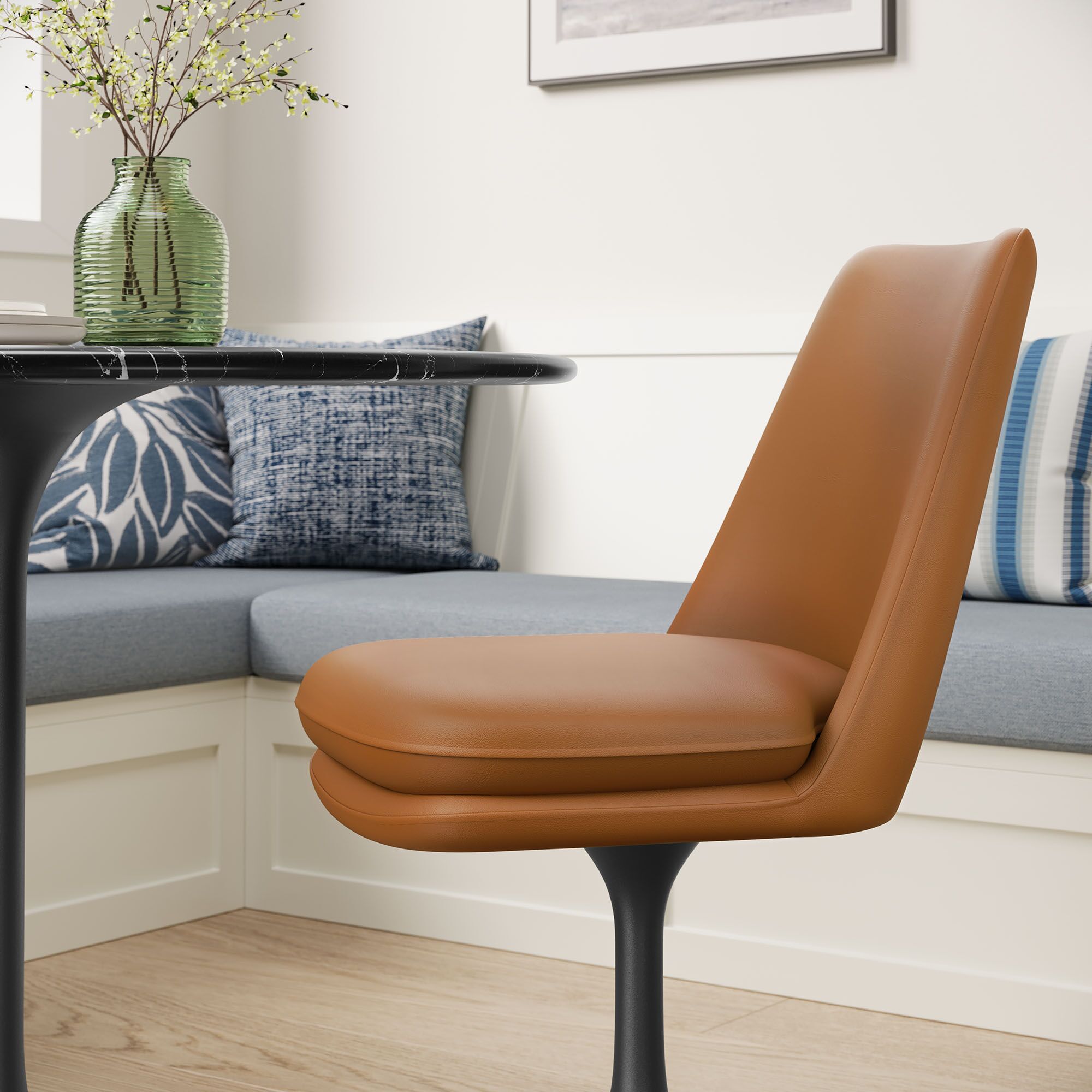 Lippa Swivel Dining Vegan Leather Side Chair by Modway - Image 10
