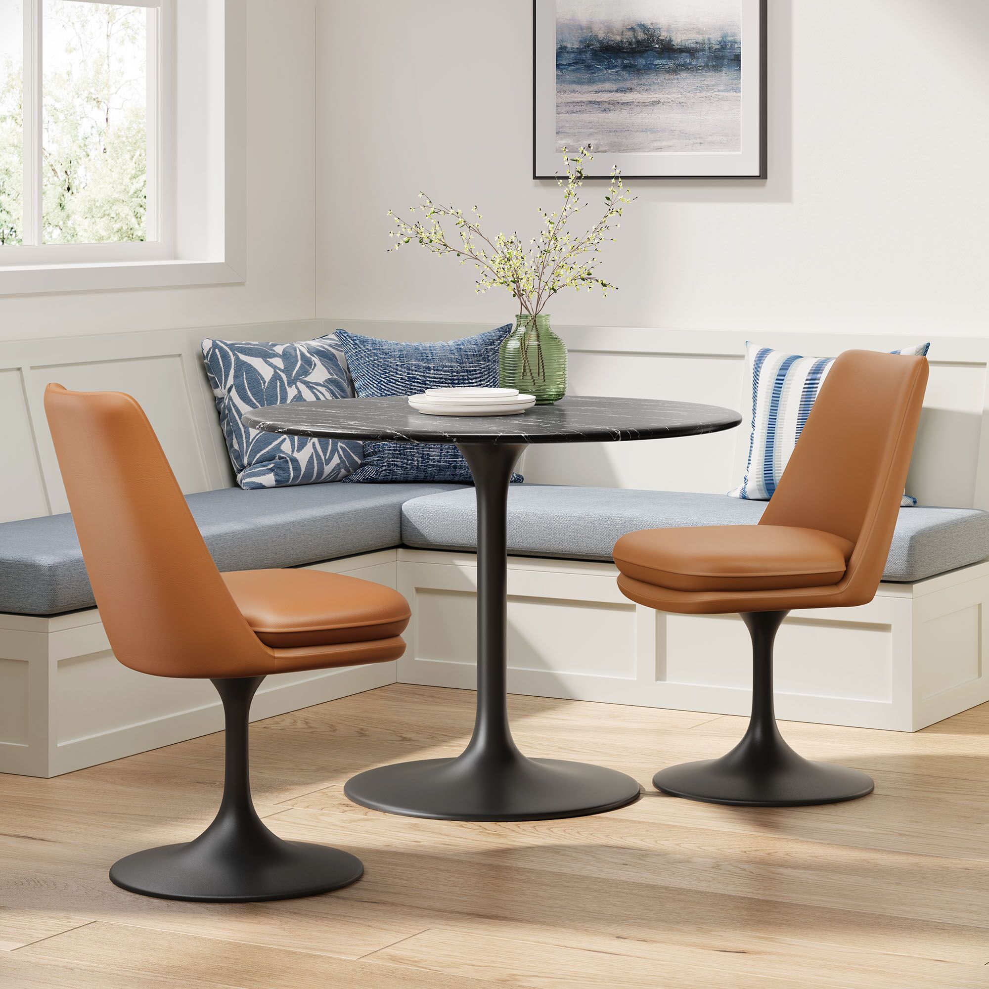 Lippa Swivel Dining Vegan Leather Side Chair by Modway - Image 8