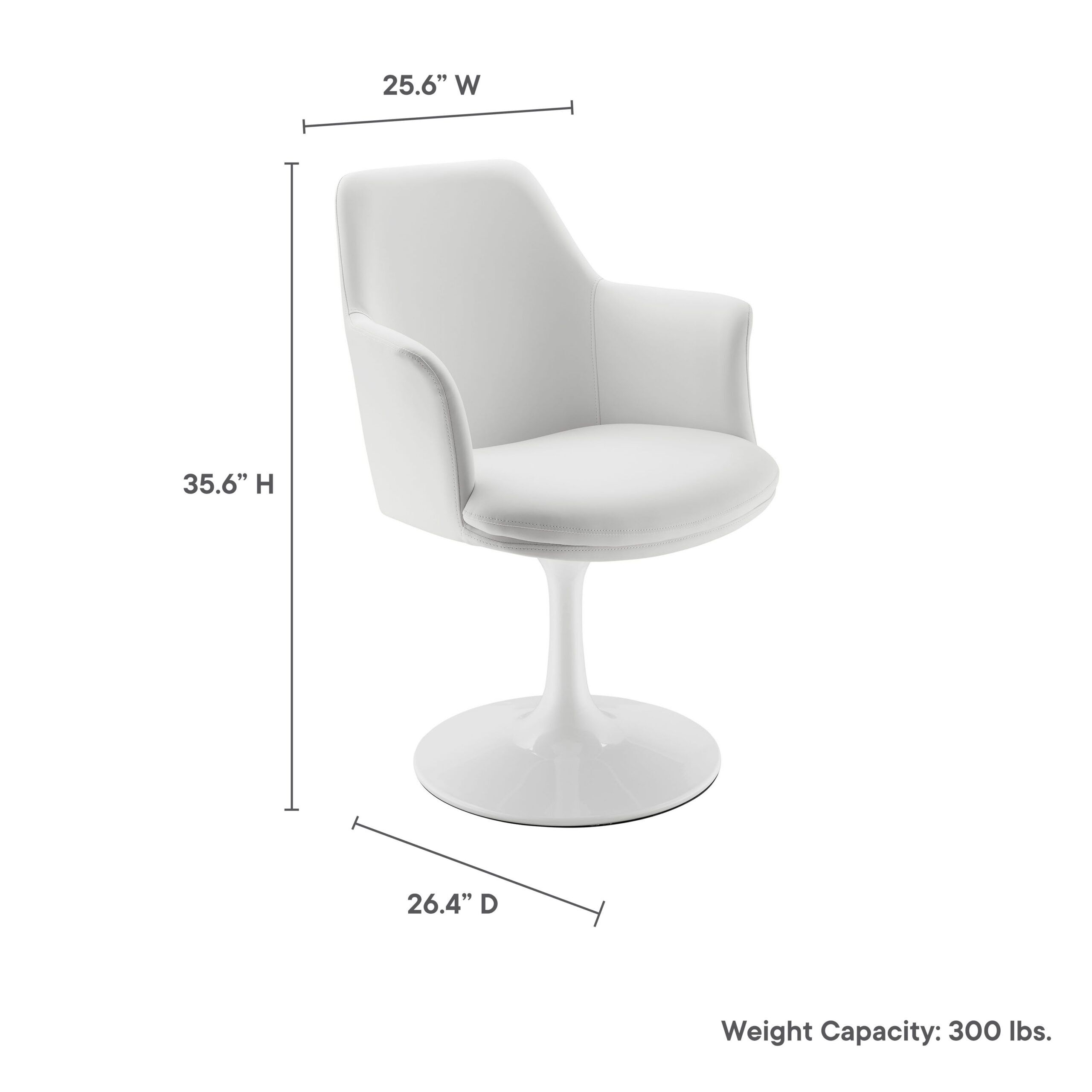 Lippa Swivel Dining Vegan Leather Armchair by Modway - Image 2
