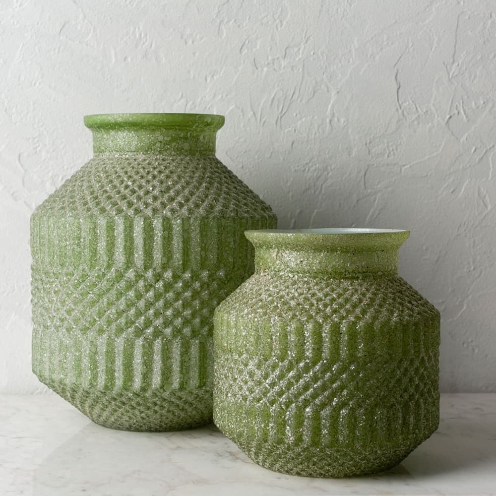 Catalana Green Marbled Glass Vase Set of 2 by Livabliss - Image 2
