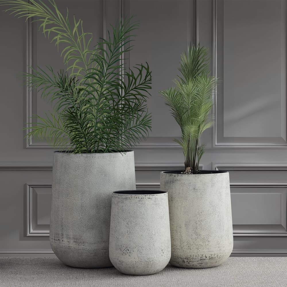 Antique Gray Iron Vases Set of 3 by BIDKhome - Image 8