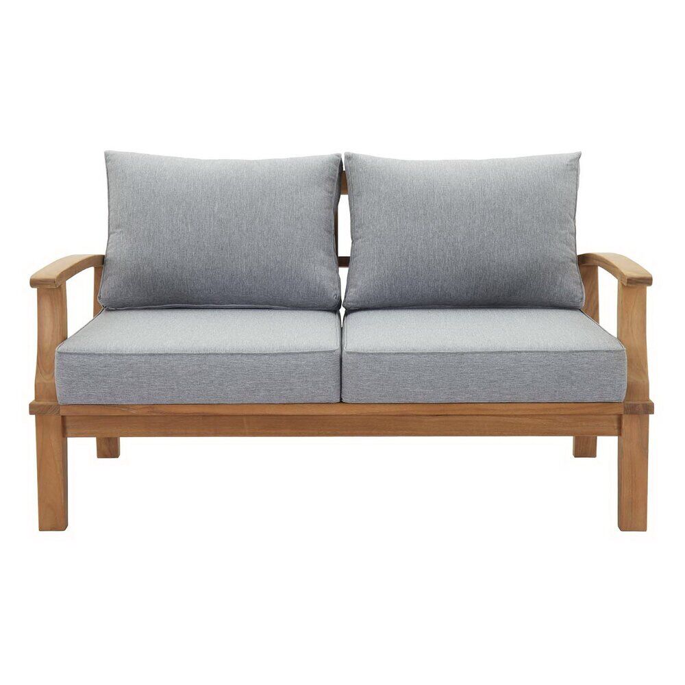 Marina Outdoor Patio Teak Loveseat in Natural Gray by Modway - Image 3