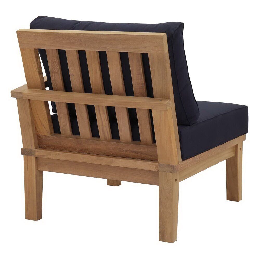 Marina Outdoor Patio Teak Right-Facing Sofa in Natural Navy by Modway - Image 3