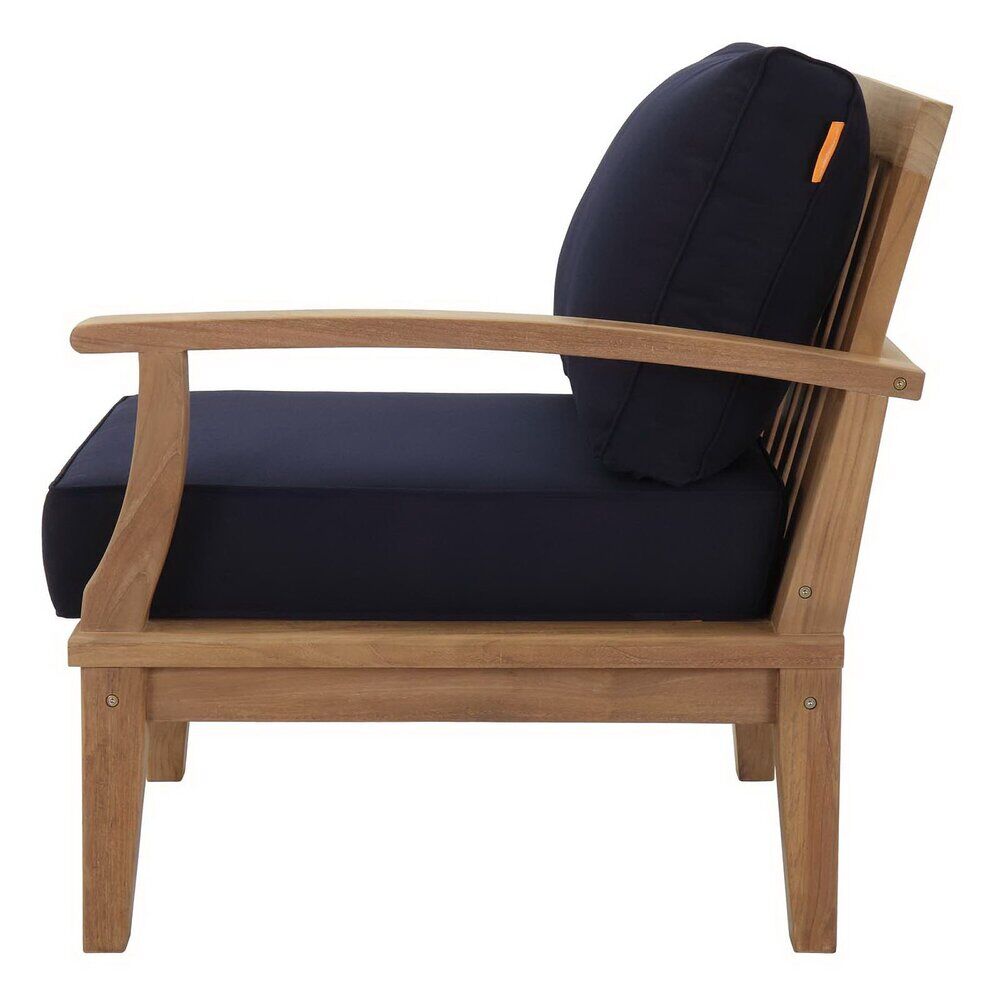 Marina Outdoor Patio Teak Right-Facing Sofa in Natural Navy by Modway - Image 4