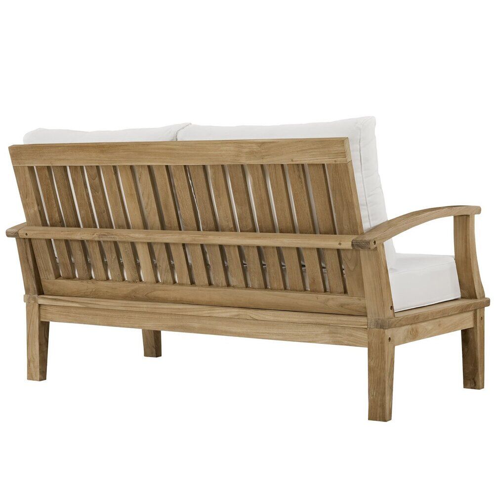 Marina 4 Piece Outdoor Patio Teak Set in Natural White by Modway - Image 6