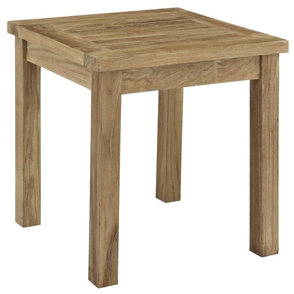 Marina 3 Piece Outdoor Patio Teak Set in Natural White by Modway - Image 3