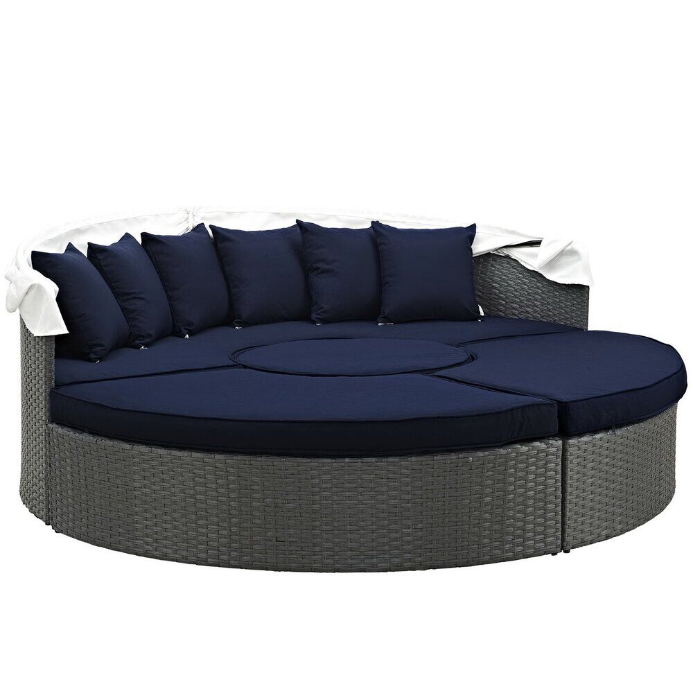 Sojourn Outdoor Patio Sunbrella® Daybed in Canvas Navy by Modway - Image 2
