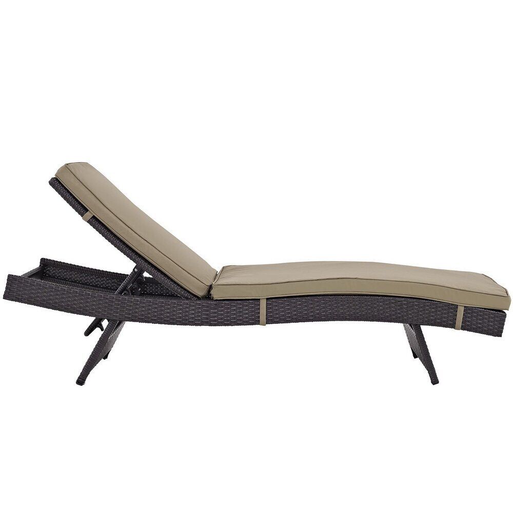 Convene Outdoor Patio Chaise Set of 6 in Espresso Mocha by Modway - Image 3