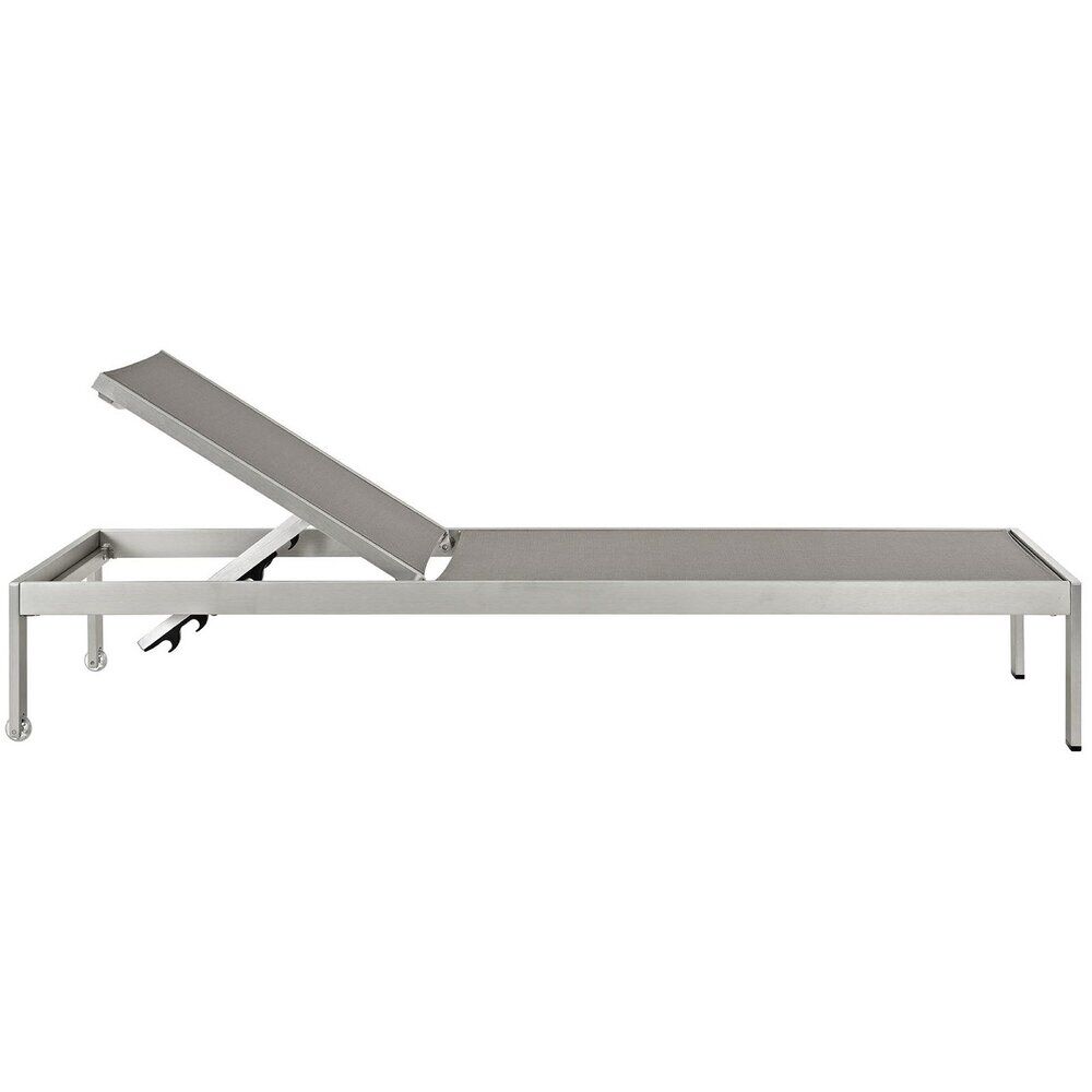 Shore 3 Piece Outdoor Patio Aluminum Set in Silver Gray by Modway - Image 3