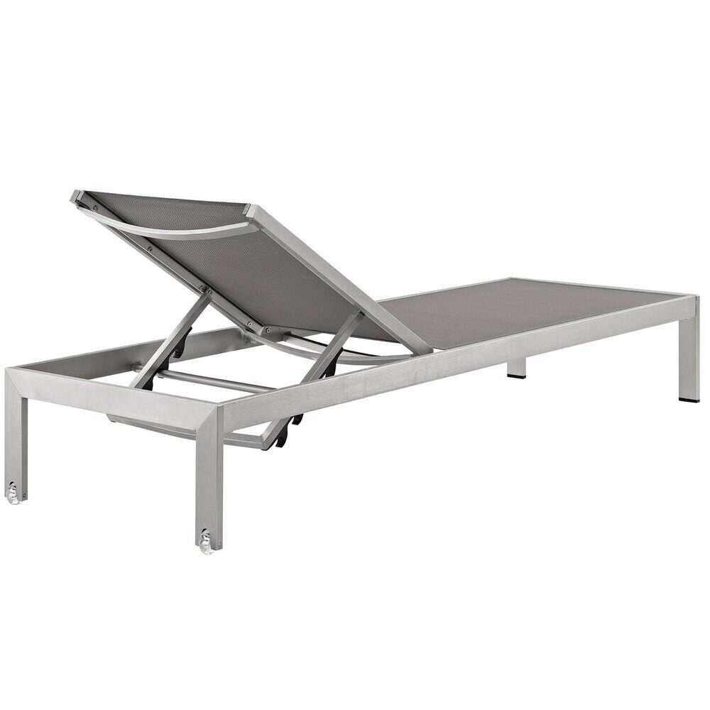 Shore 3 Piece Outdoor Patio Aluminum Set in Silver Gray by Modway - Image 4