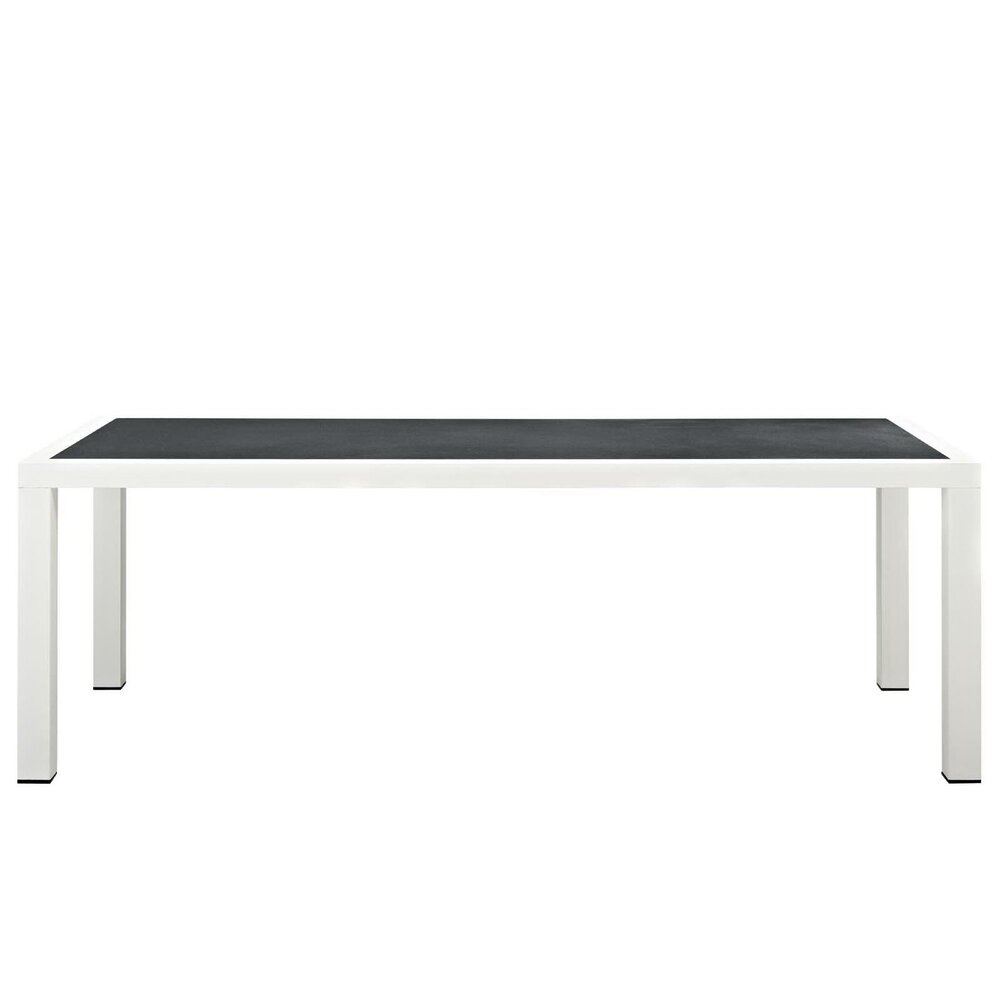 Stance 90.5" Outdoor Patio Aluminum Dining Table in White Gray by Modway - Image 2