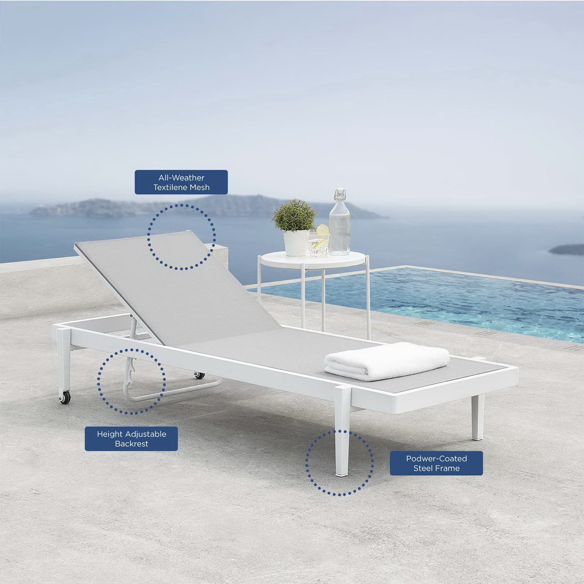 Charleston Outdoor Patio Chaise Lounge Chair by Modway - Image 8