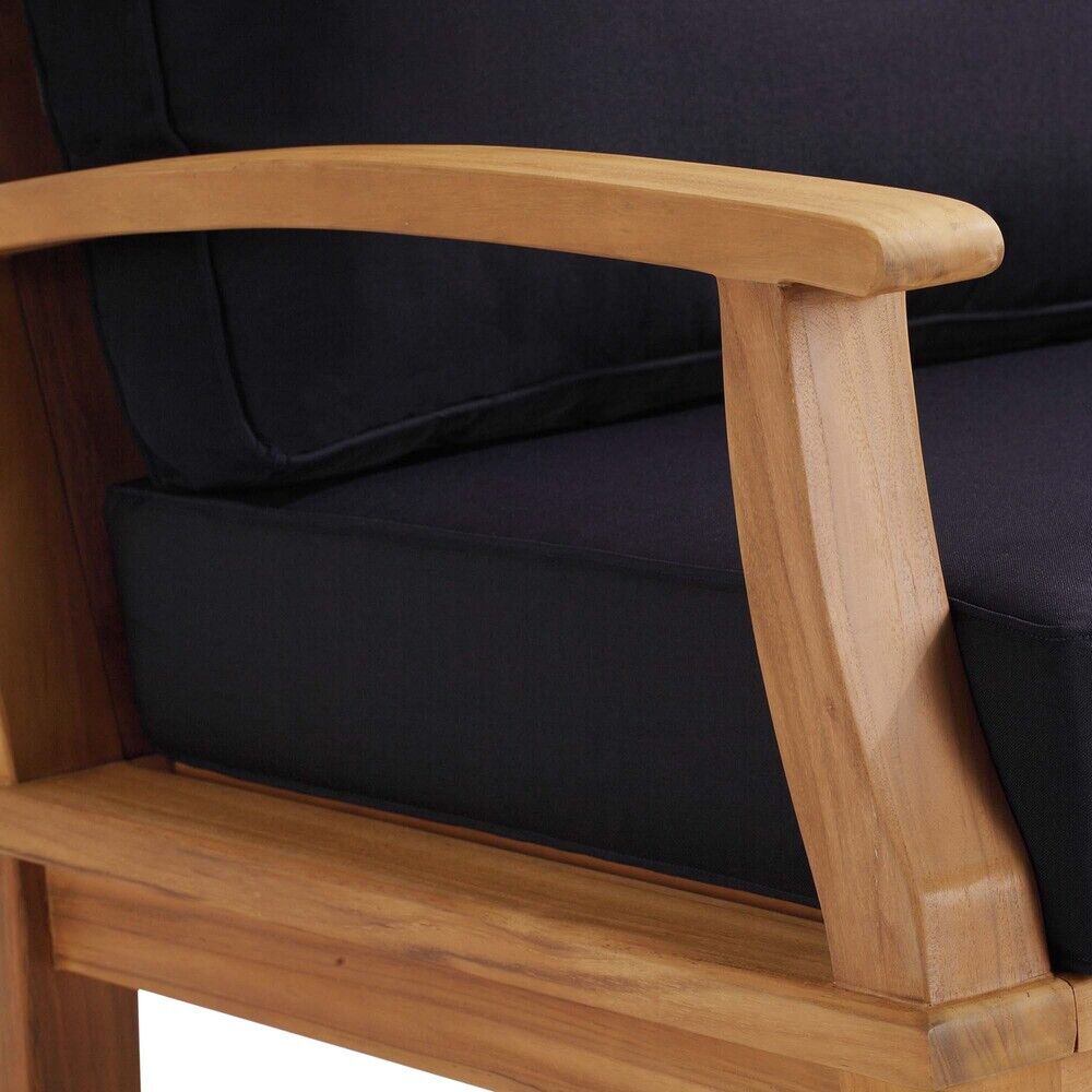 Marina Outdoor Patio Teak Rocking Chair in Natural Navy by Modway - Image 5