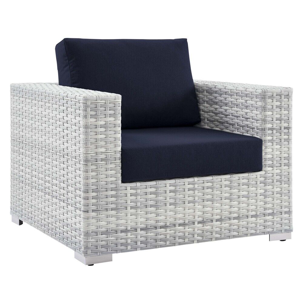 Convene Outdoor Patio Armchair in Light Gray Navy by Modway