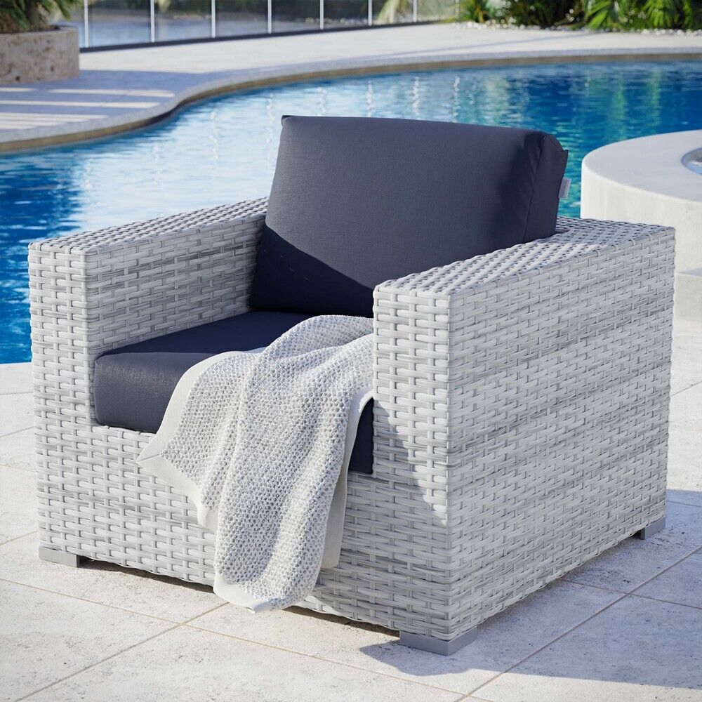 Convene Outdoor Patio Armchair in Light Gray Navy by Modway - Image 6