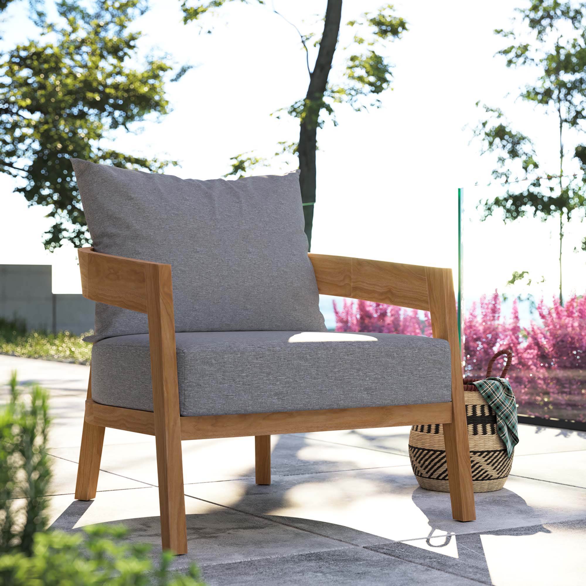 Brisbane Teak Wood Outdoor Patio Armchair by Modway - Image 7